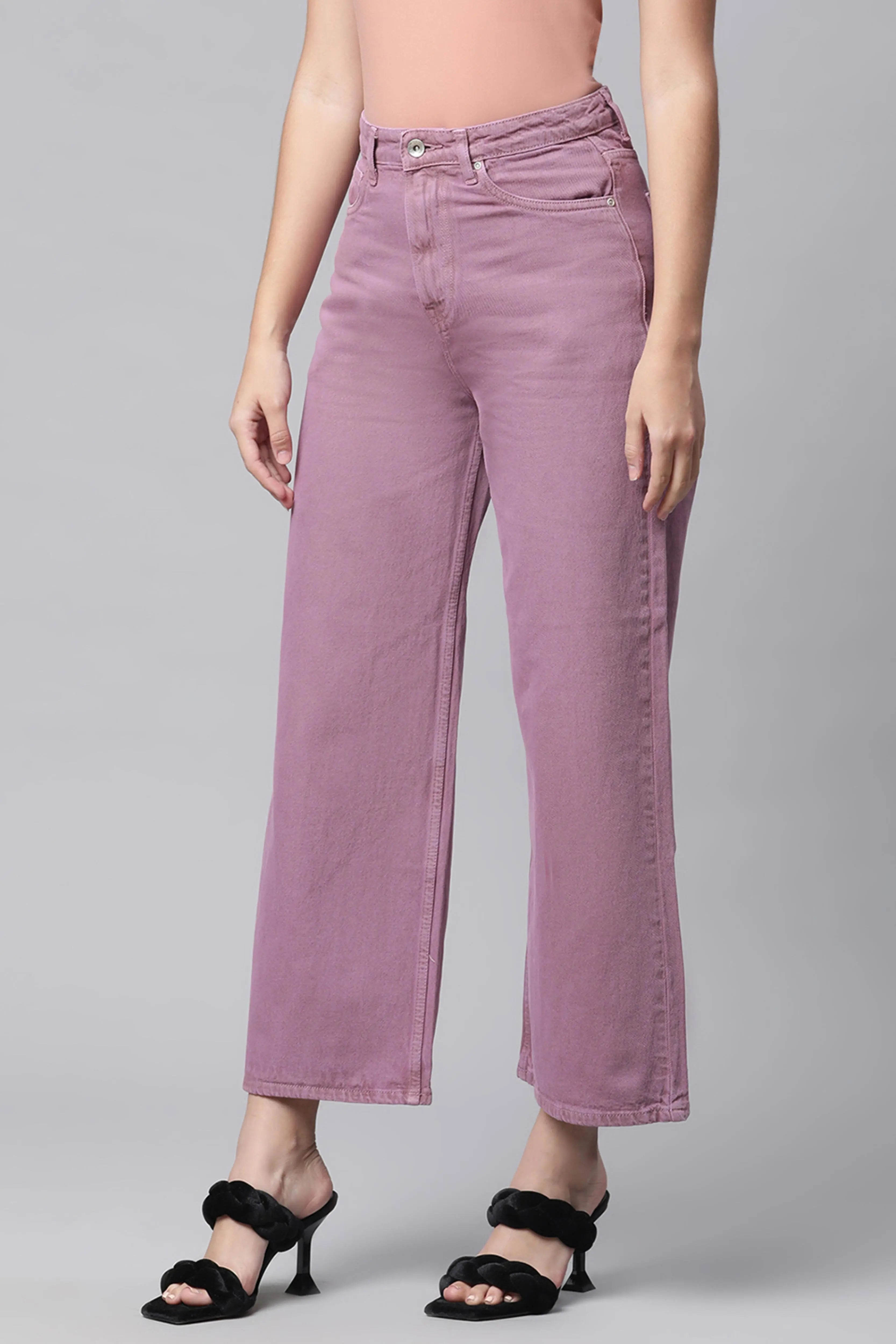 purple loose fit ultra flared jeans
