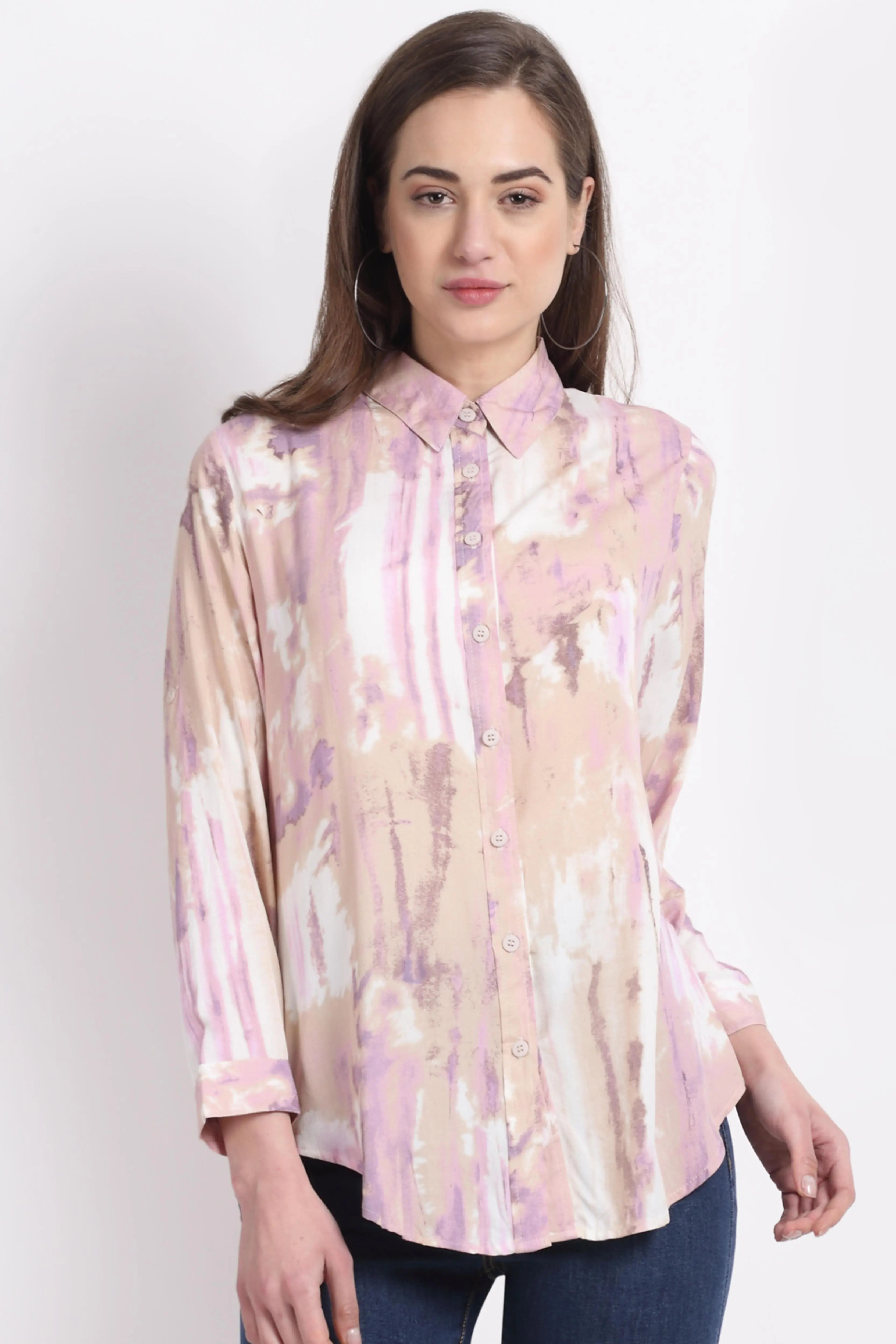 Women Collared Viscose Printed Shirt - Global Republic
