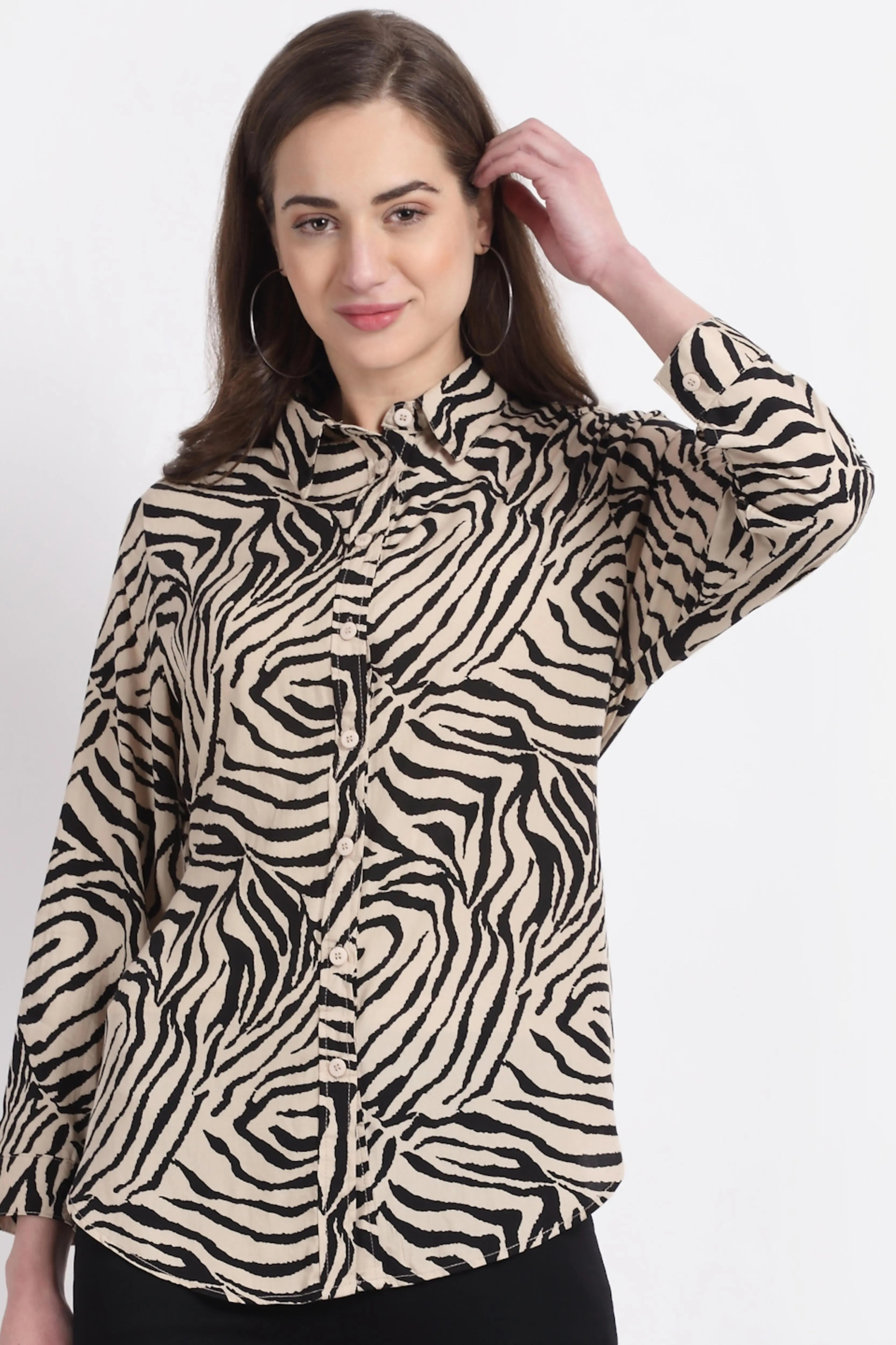Women Zebra Printed Shirt - Global Republic
