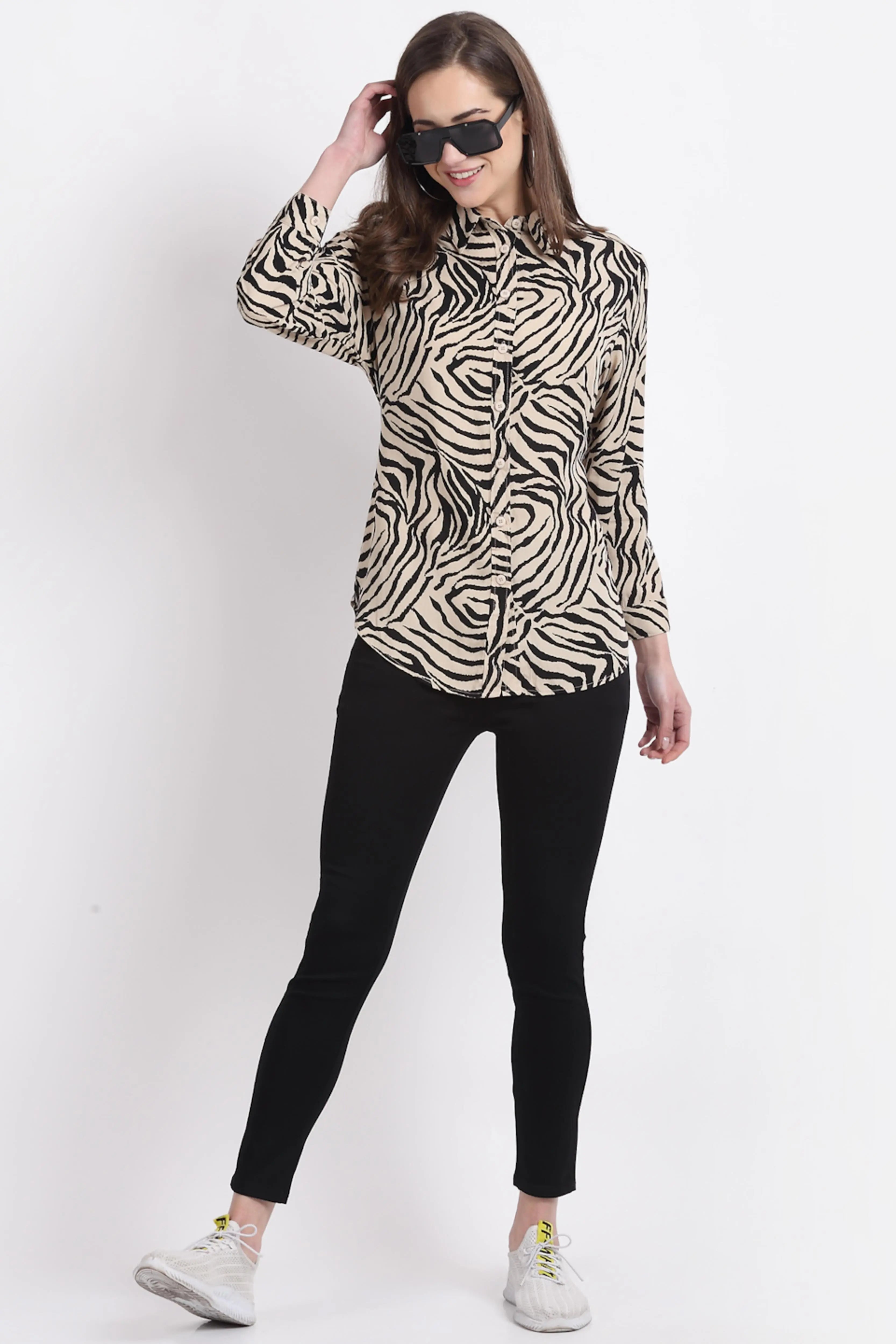 Women Zebra Printed Shirt - Global Republic