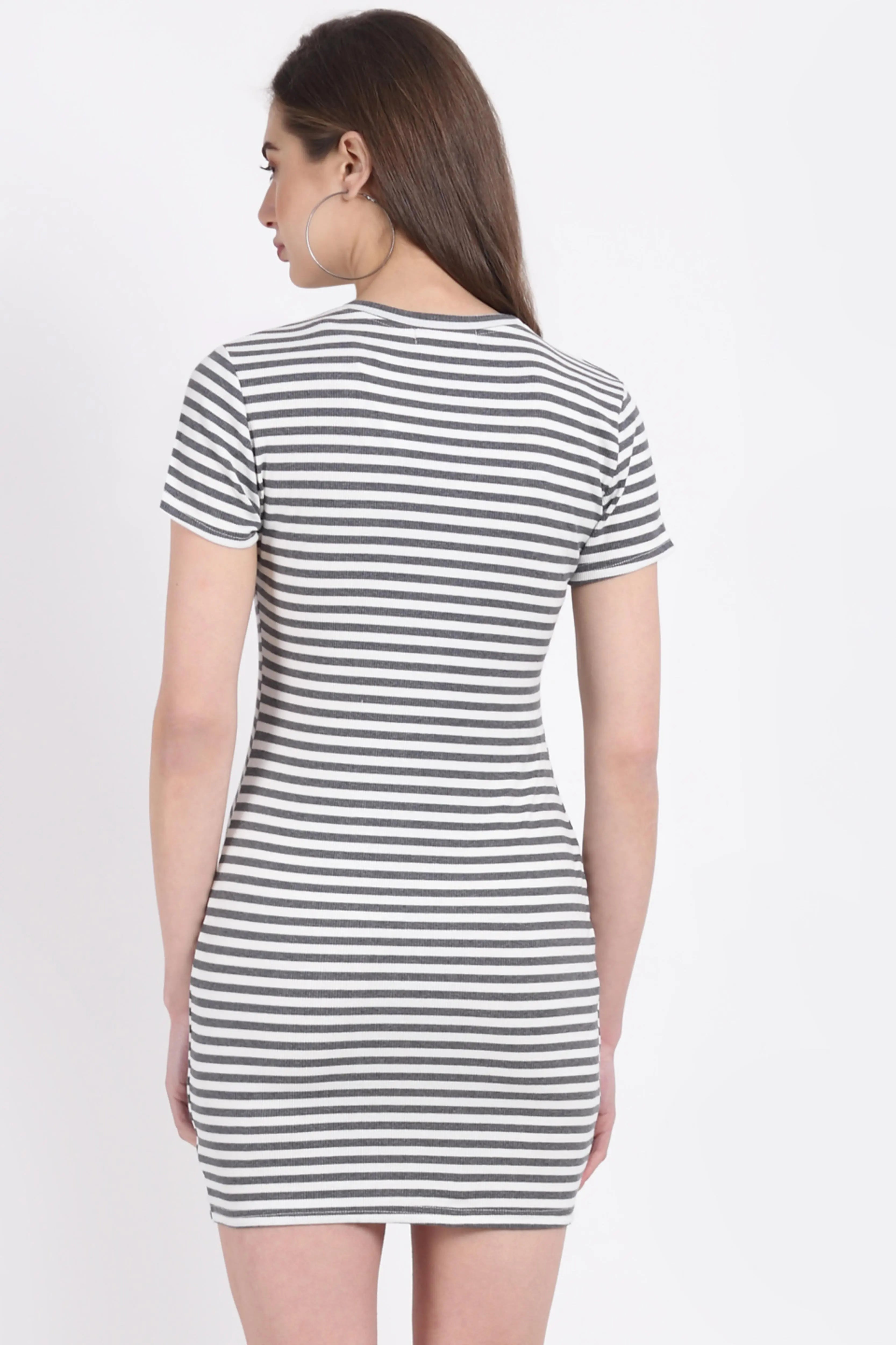 Women Grey leopard Printed Tunic Dress - Global Republic