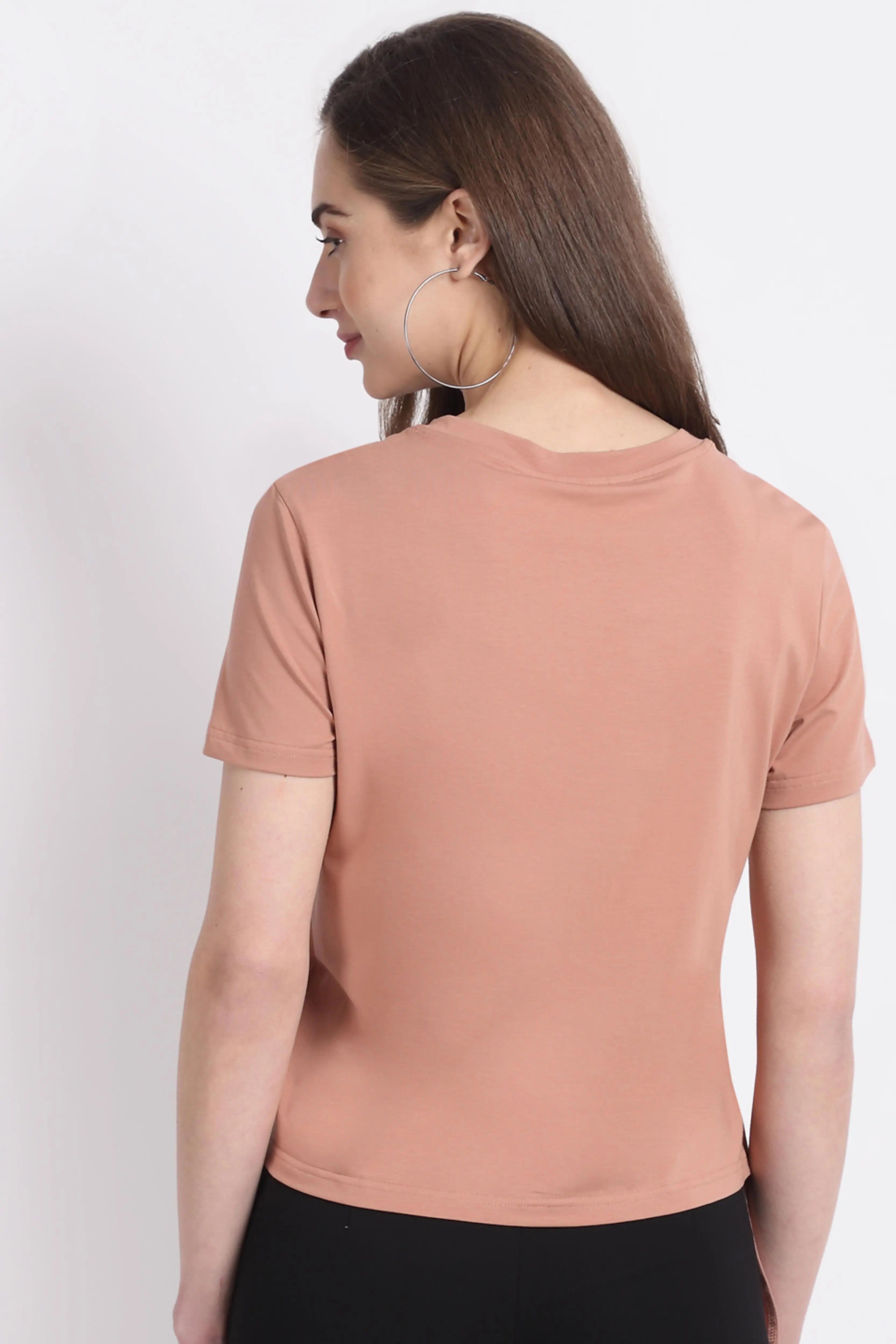 Khakhi Asymetrical Shoulder Knot Top - Global Republic