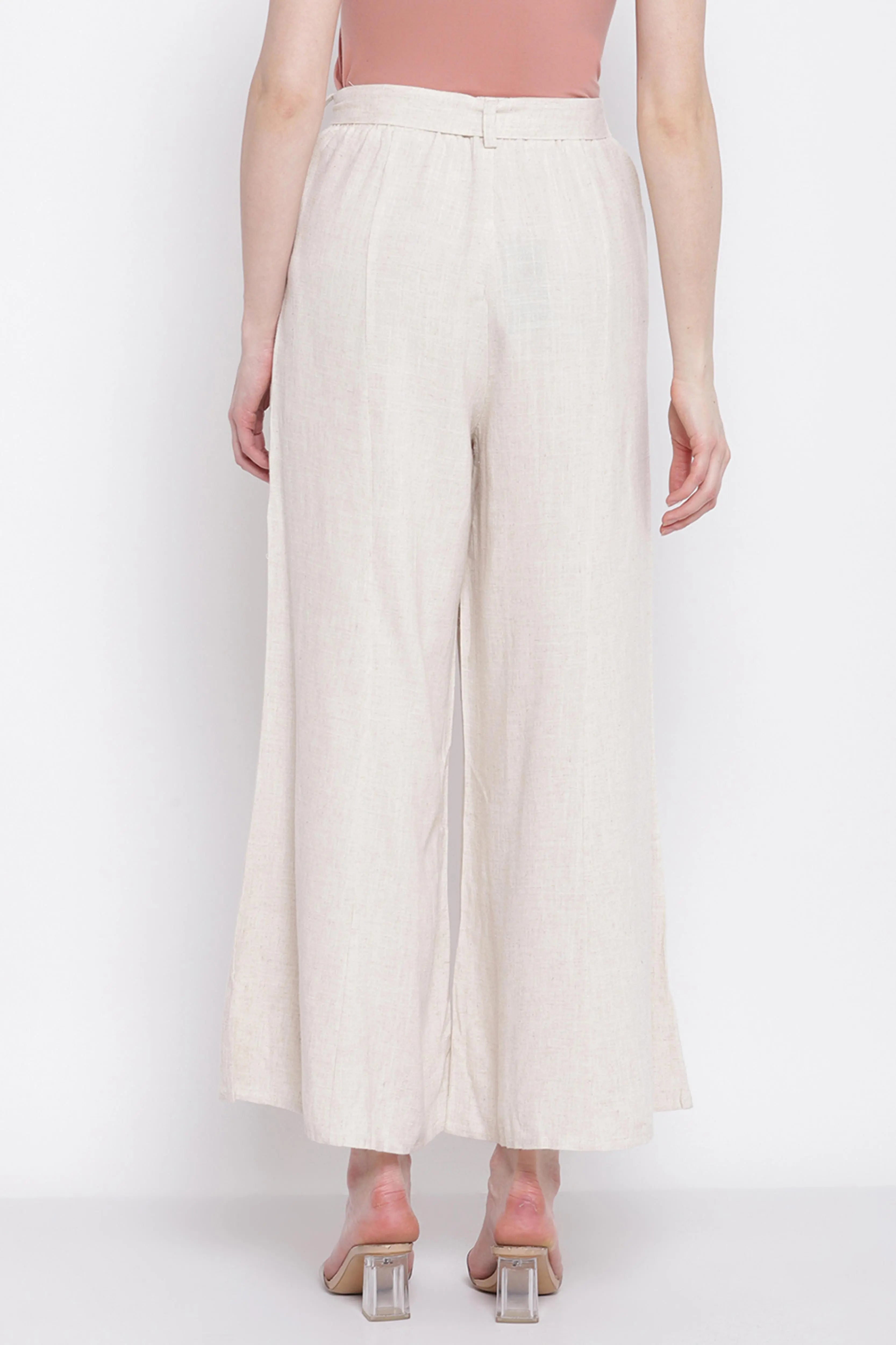 Off-White Wide Leg Trousers - Global Republic