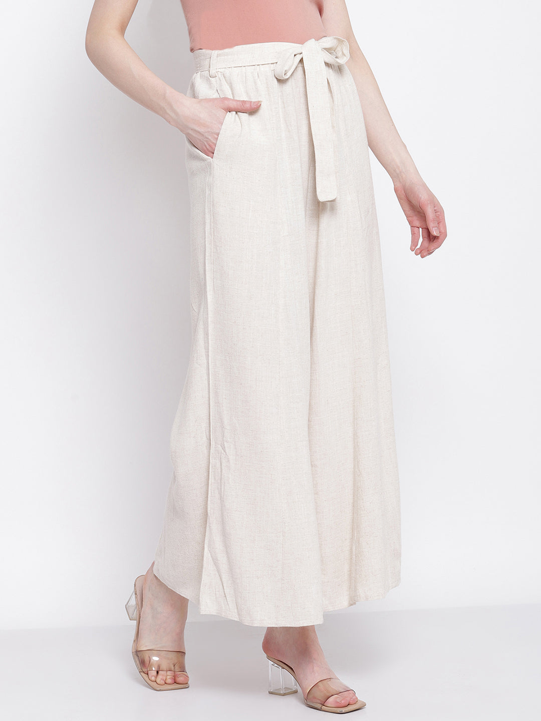 Off-White Wide Leg Trousers - Global Republic