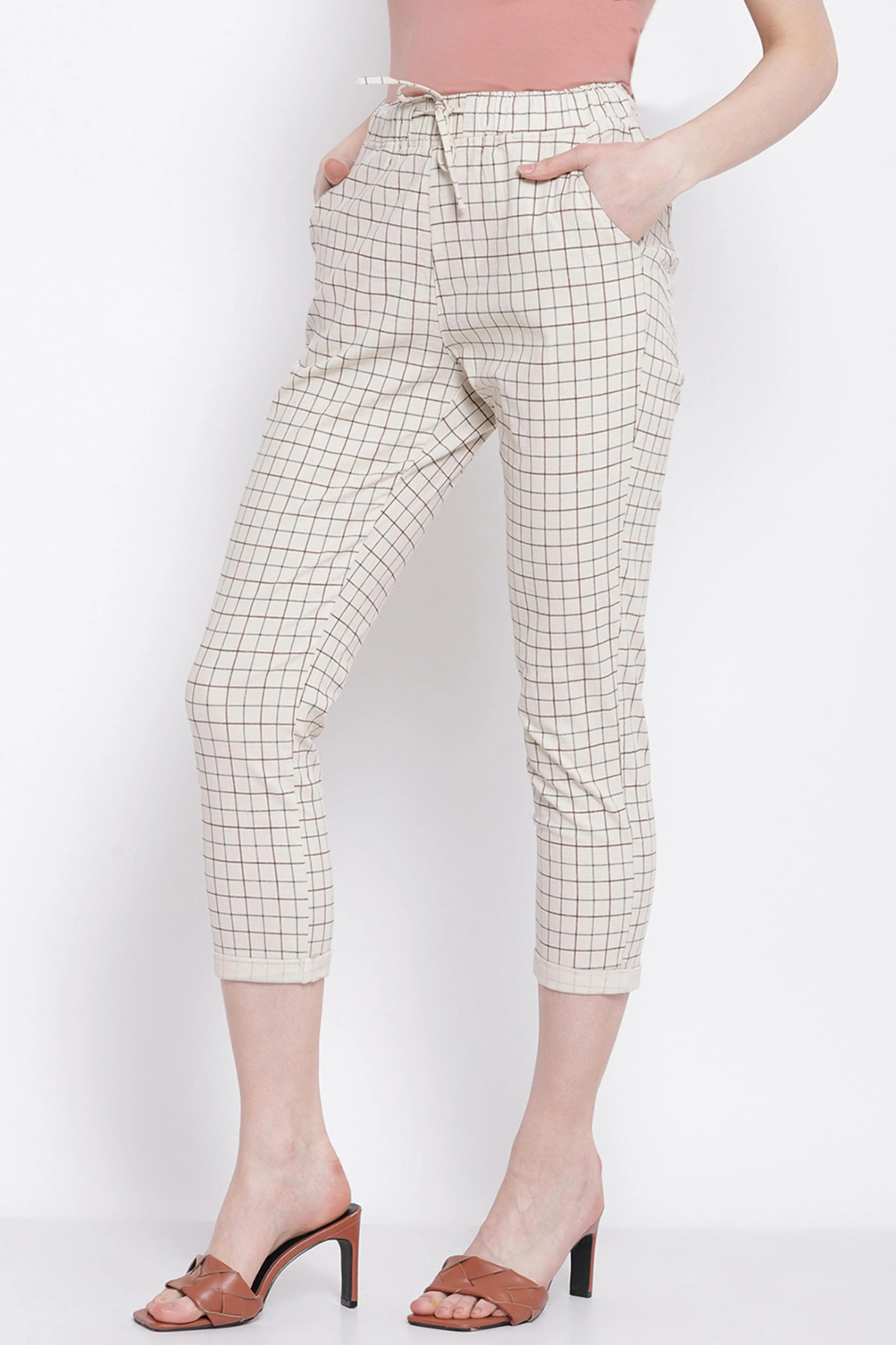 Beige Checkered Lower