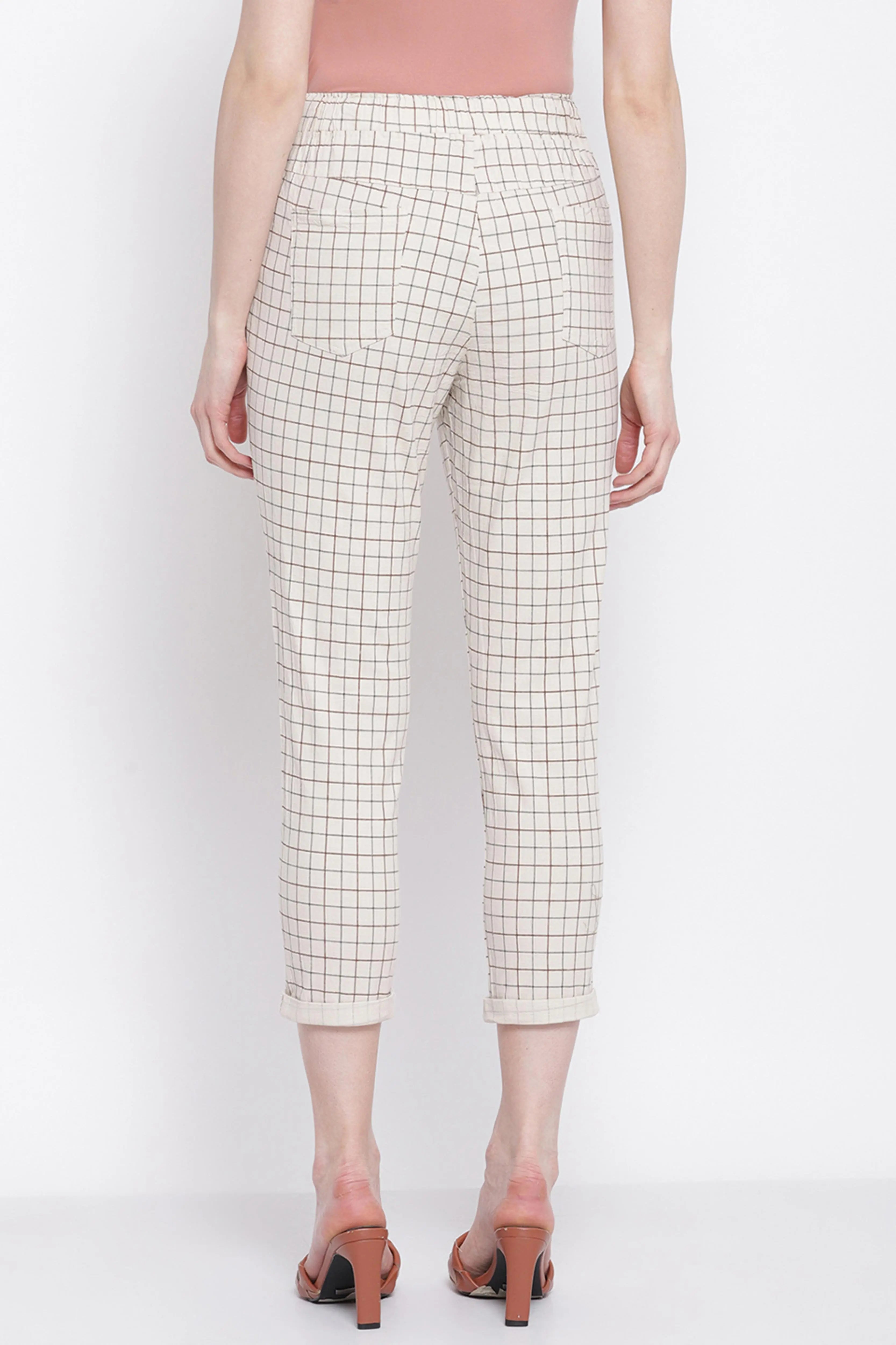 Beige Checkered Lower