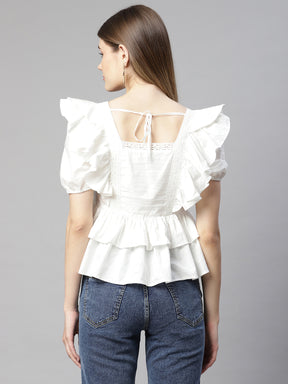 Women Butterfly Peplum Blouson Top