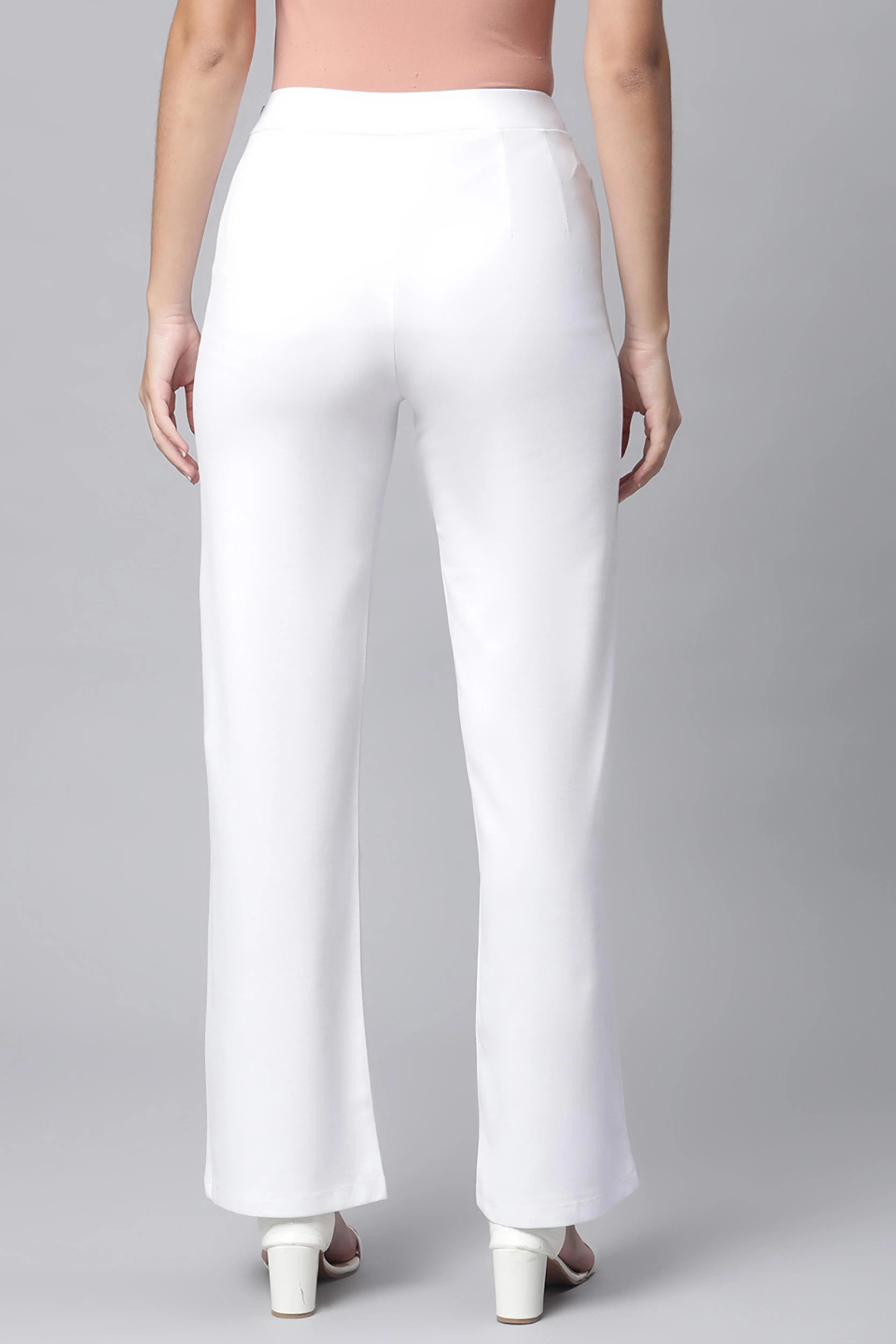 flared white palazzo