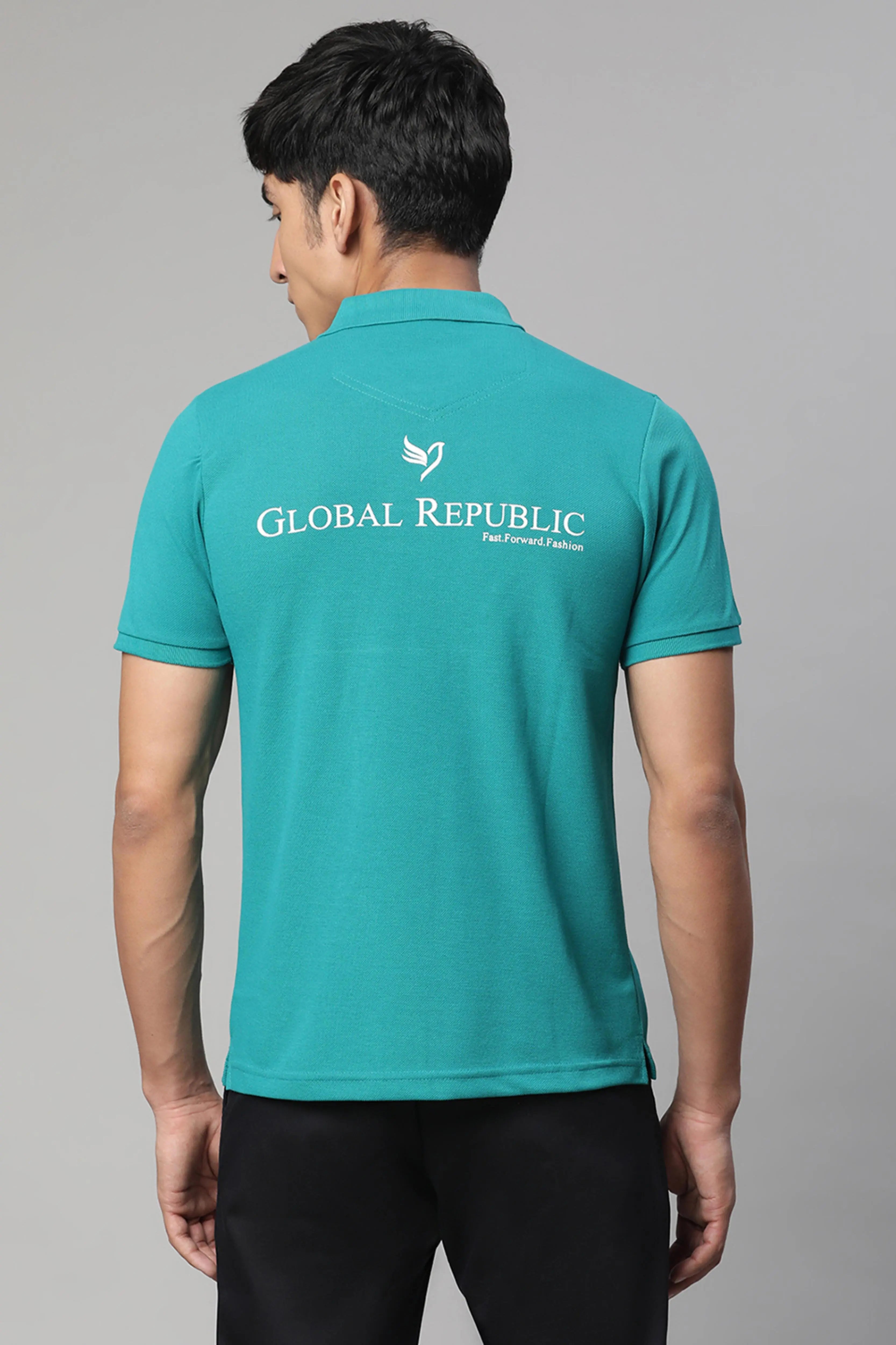 Teal GR Branded Polo T-Shirt - Global Republic