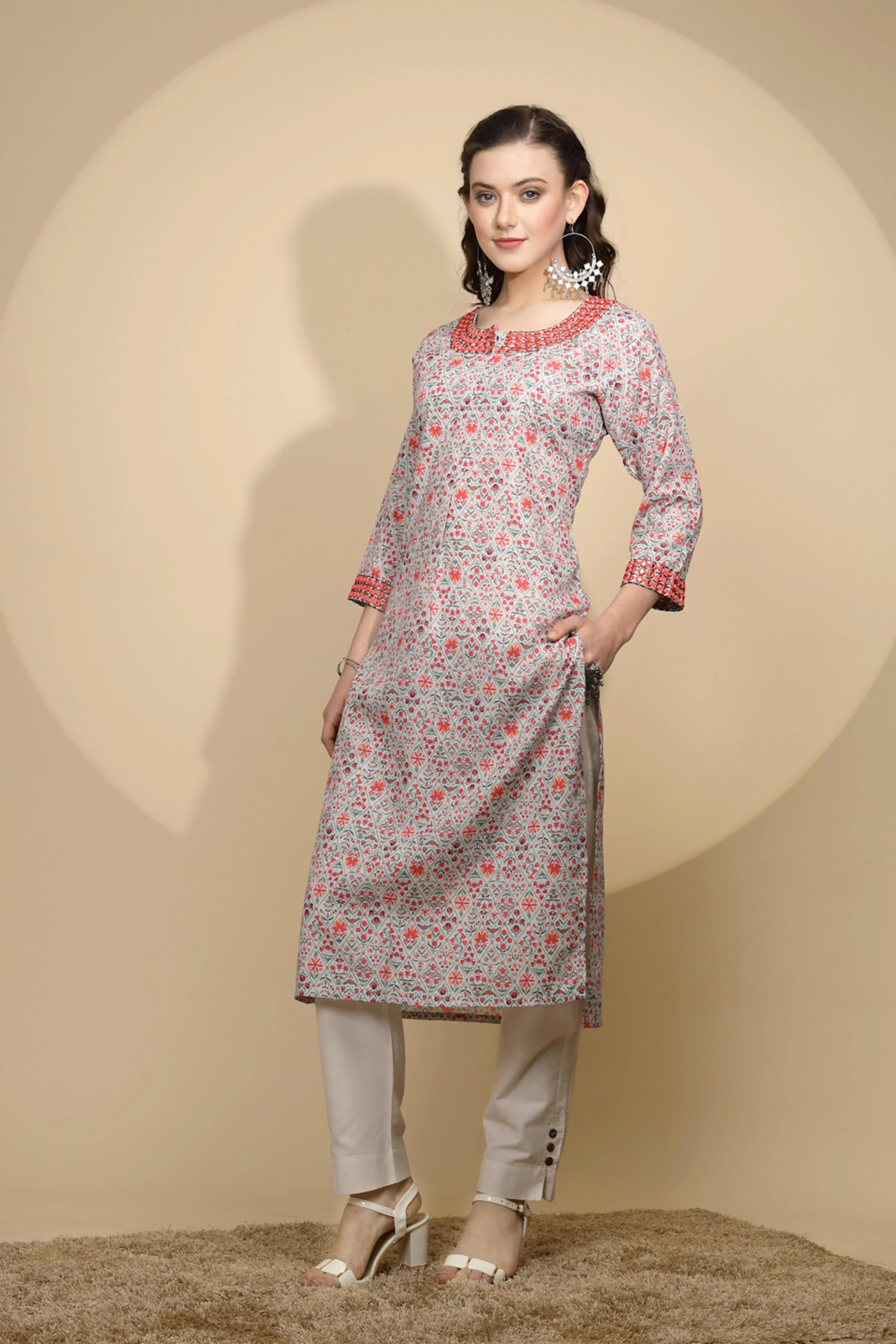 Multicolor Cotton Printed Kurta - Global Republic