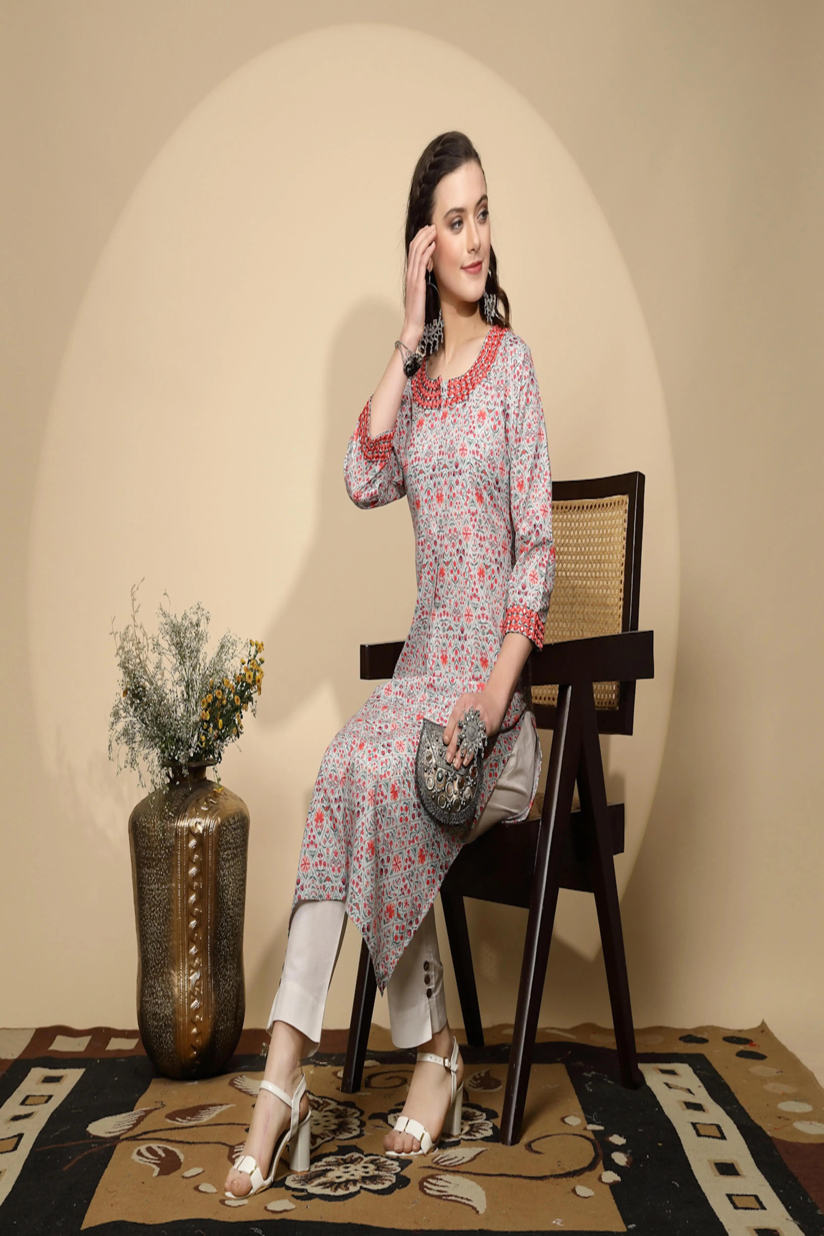 Multicolor Cotton Printed Kurta