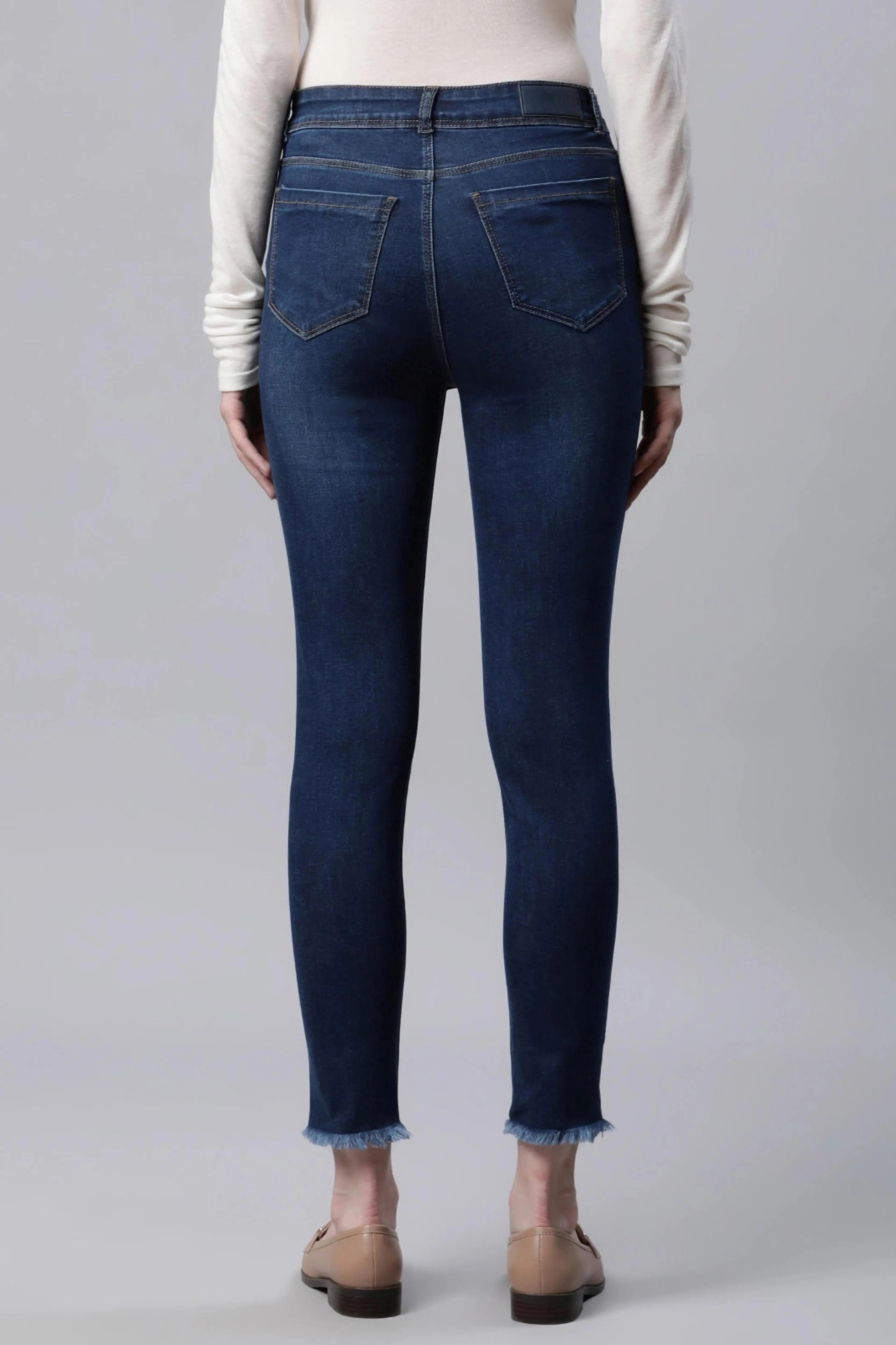 Blue High Waist Slim Fit Jeans - Global Republic