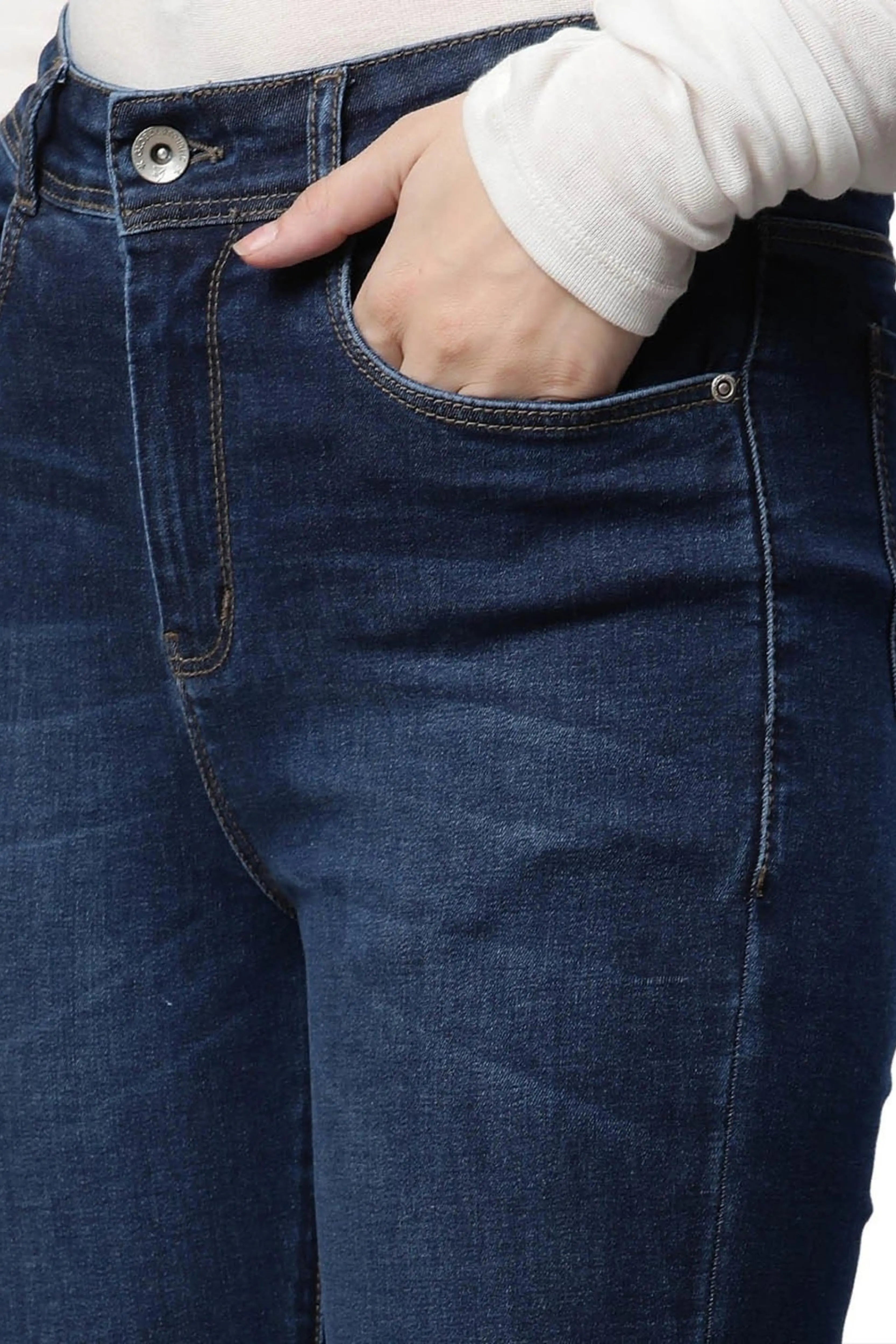 Blue High Waist Slim Fit Jeans - Global Republic