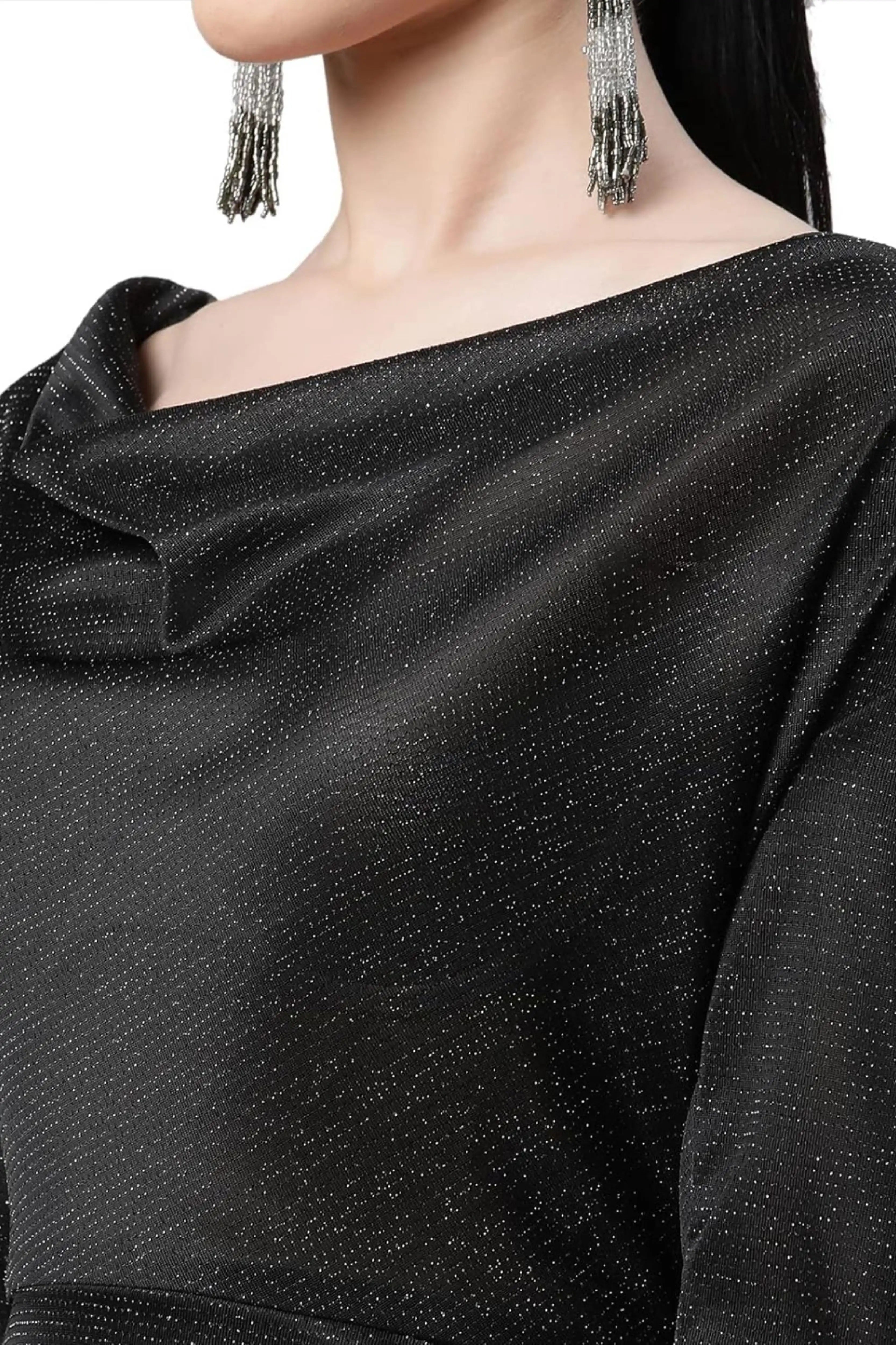 Black Hosiery Sheath Party Dress