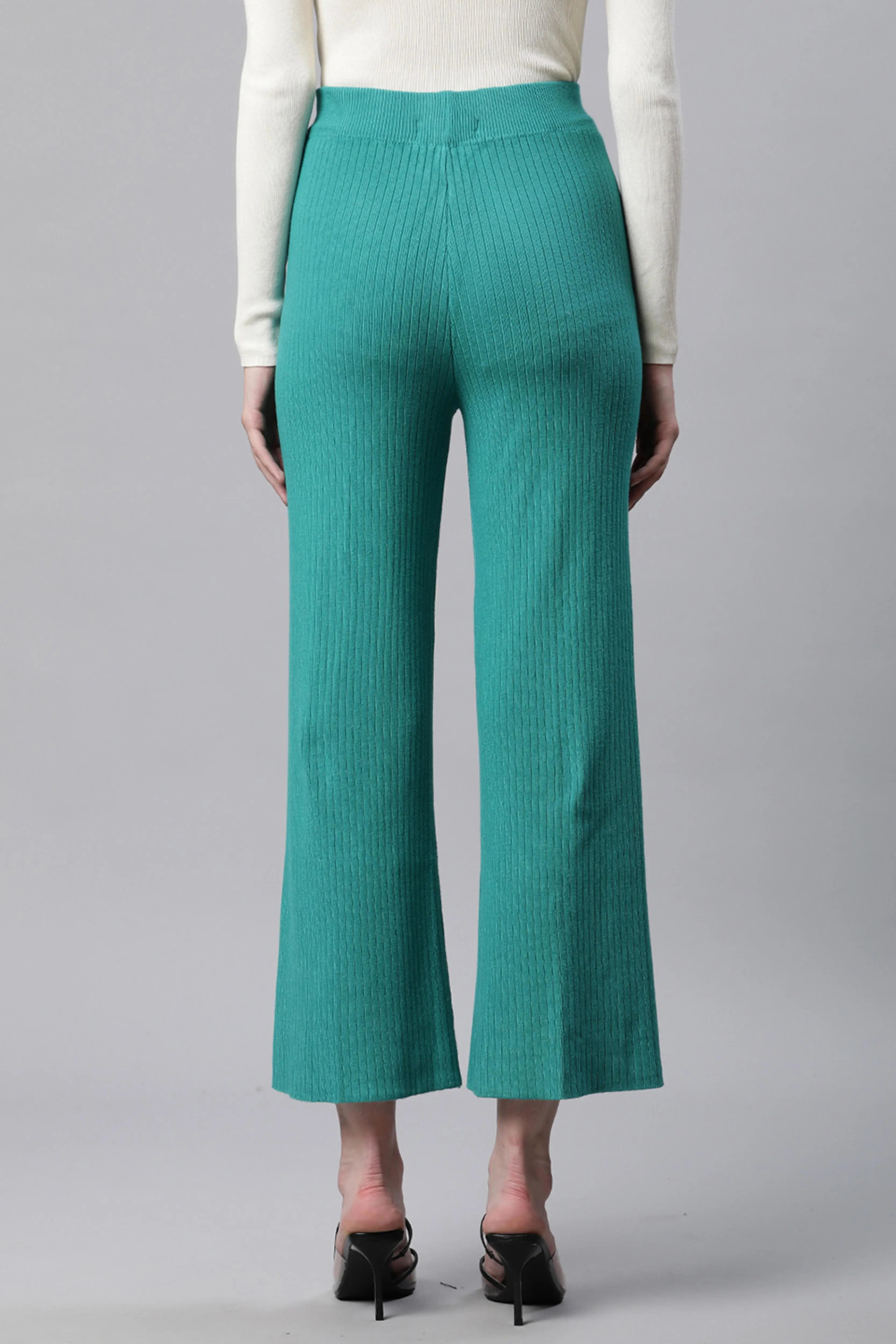 High Rise Green Flared Leg Lower - Global Republic