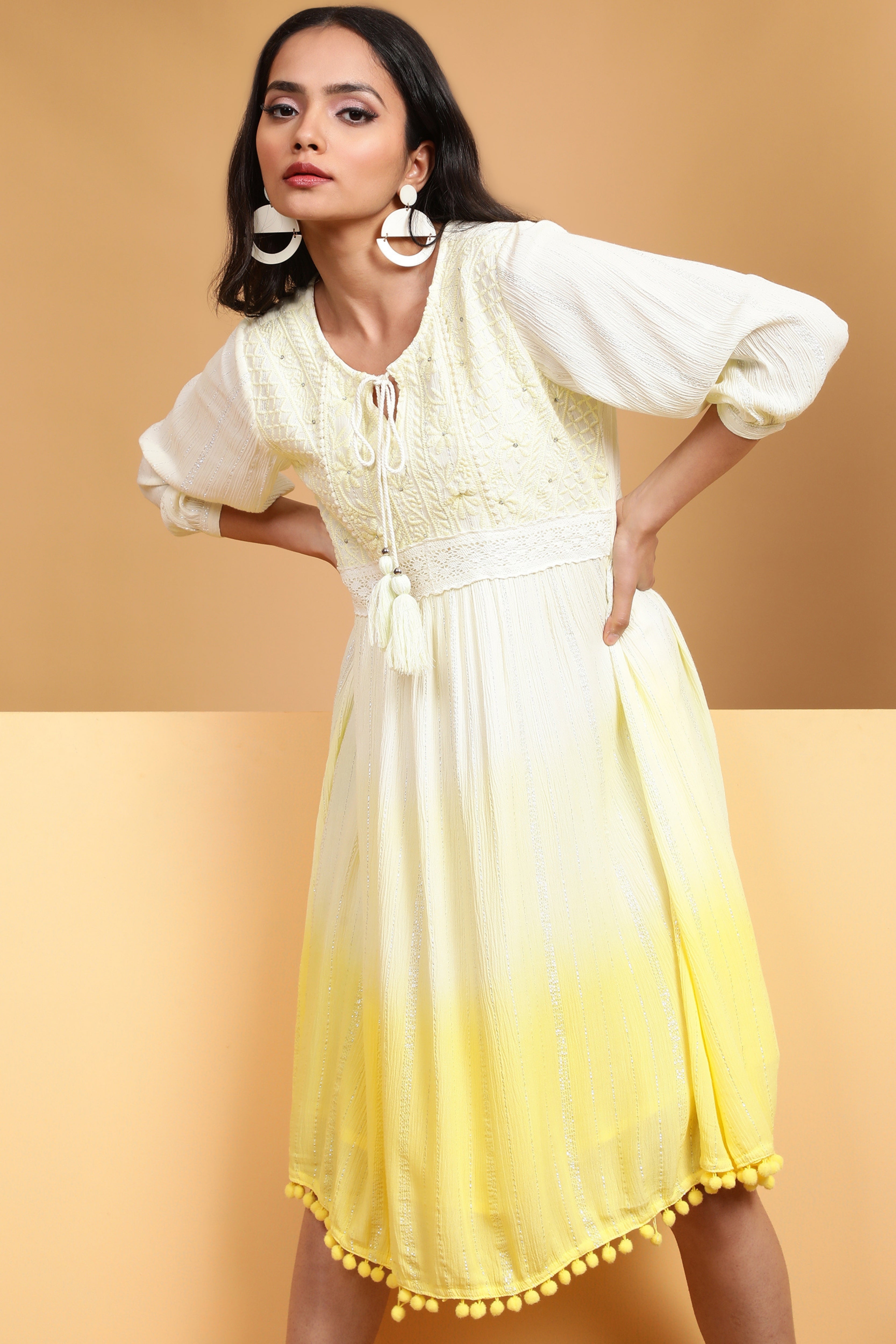 Yellow Ombre Cotton Dress