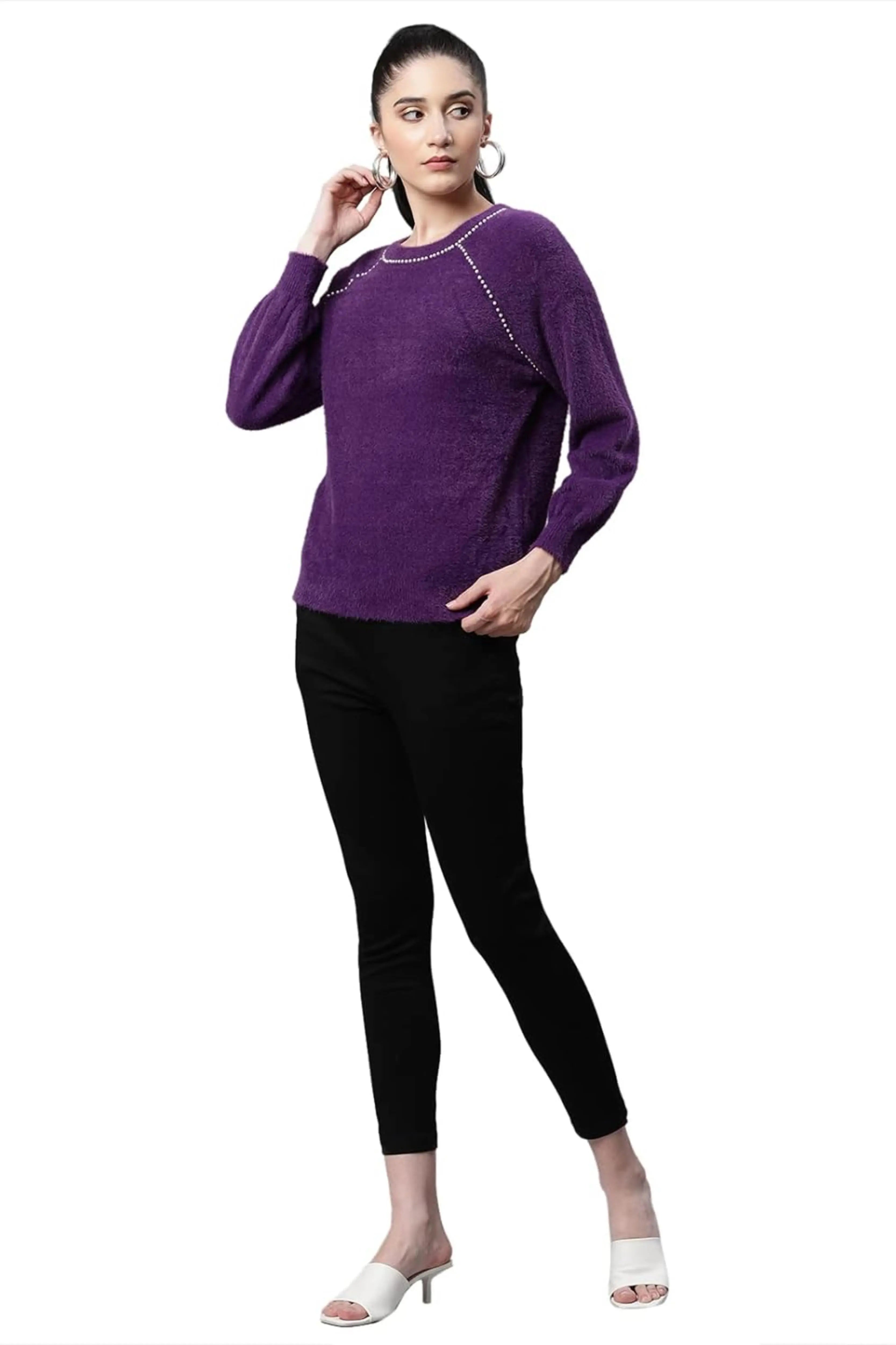 Mulberry Loose Fit Wollen Pullover - Global Republic