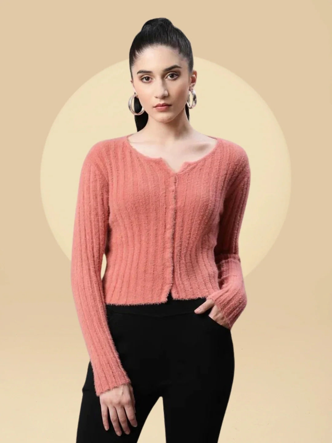 Blush Pink Slim Fit Pullover - Global Republic