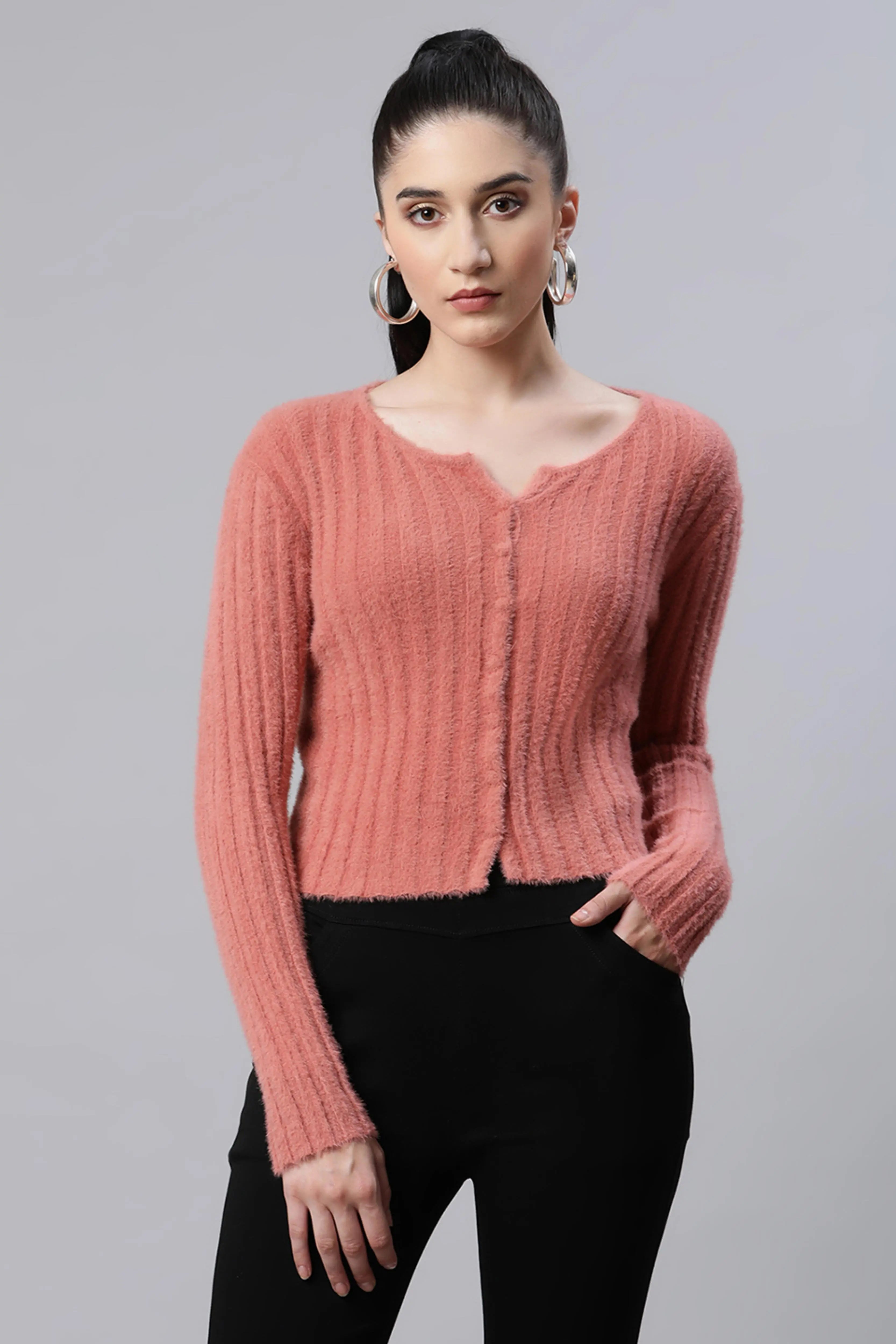 Blush Pink Slim Fit Pullover - Global Republic