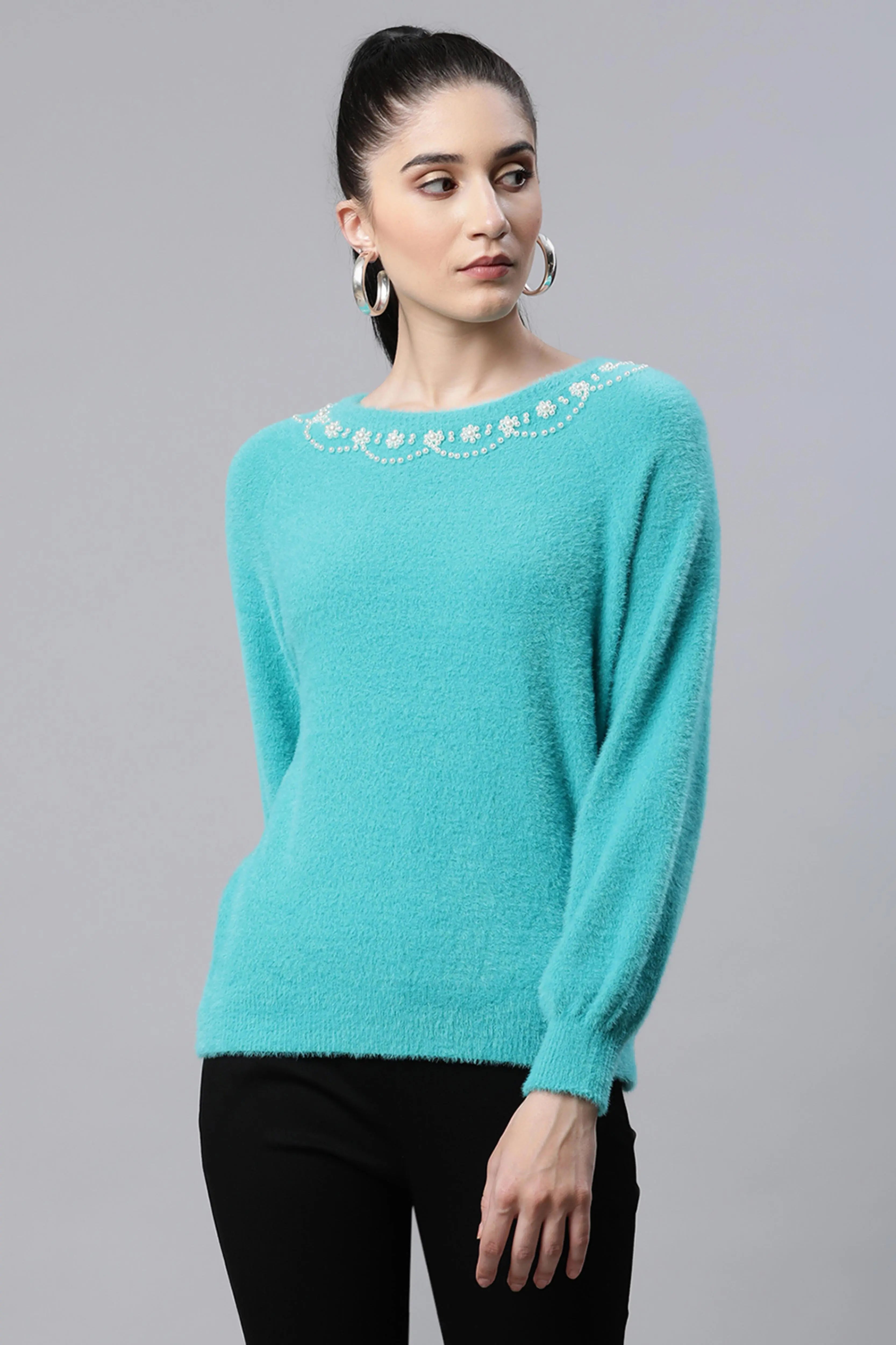 Teal Woolen Loose 