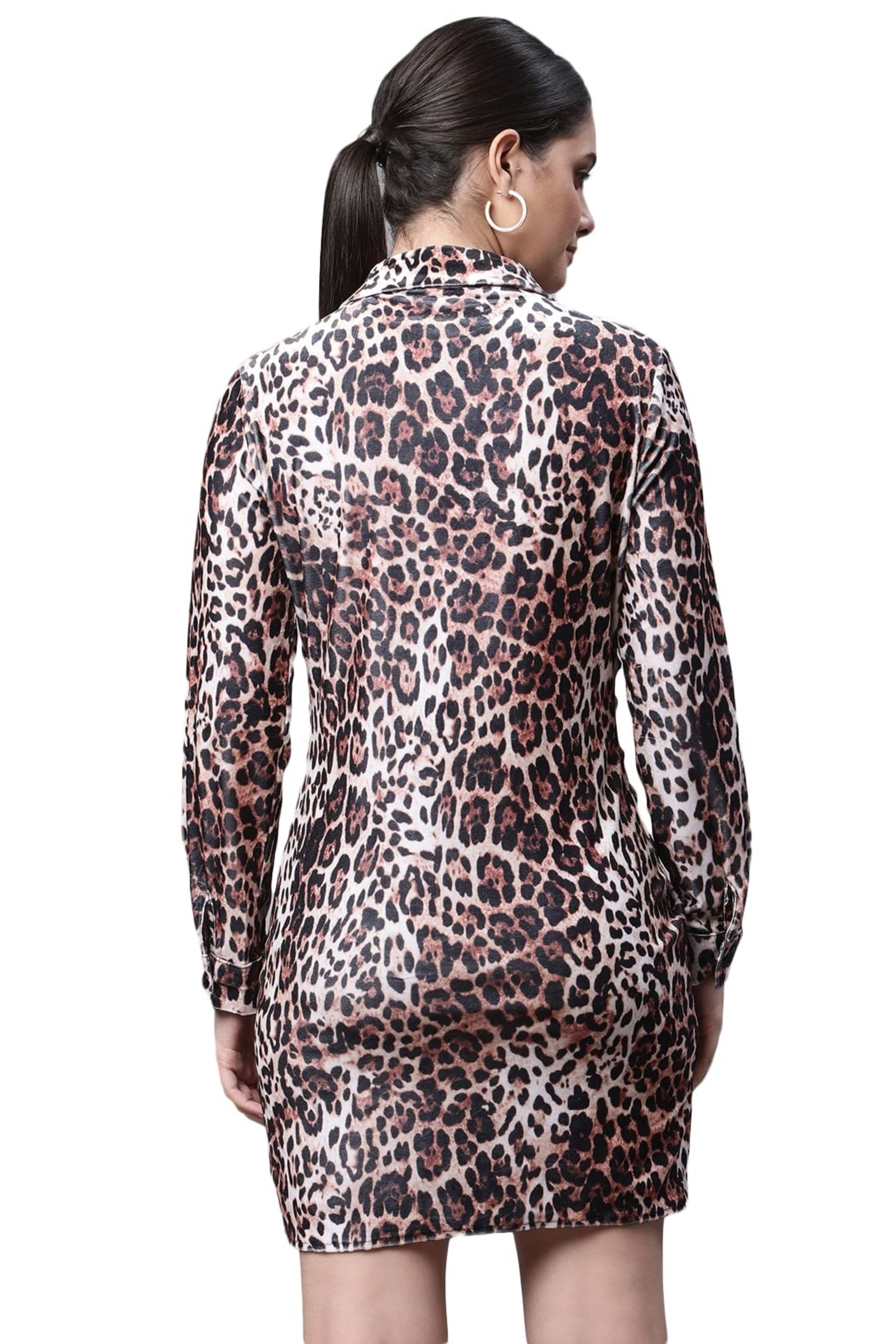 Leopard Printed Ruched Dress