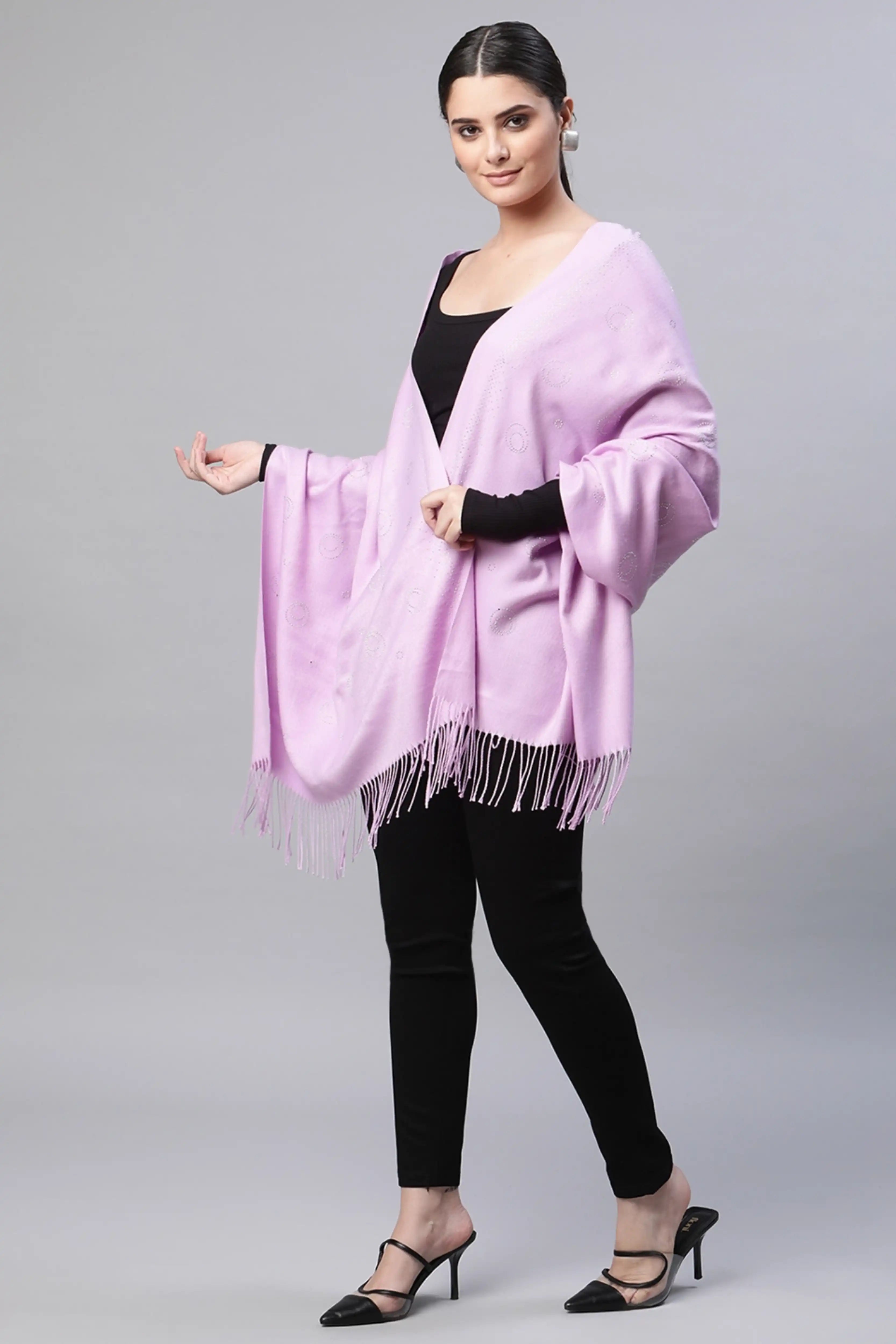 Mauve Jacquard Stole