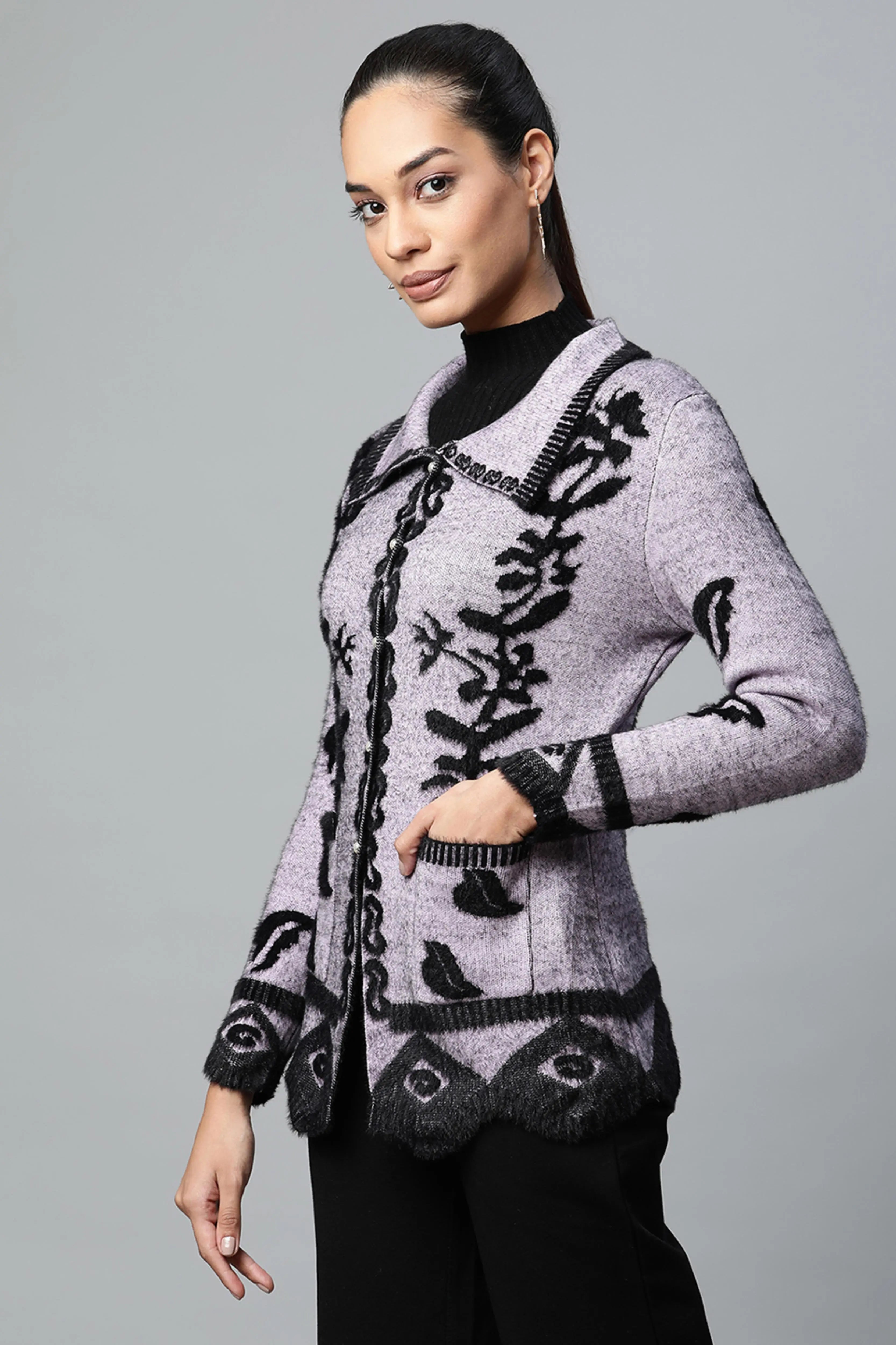 Furry Jersey Cardigan