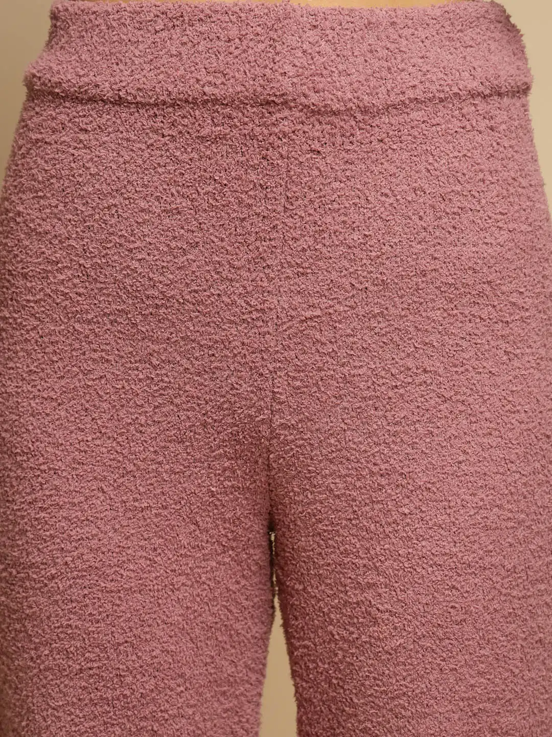 Pink Solid Full Sleeve Round Neck ester Night Suit - Global Republic