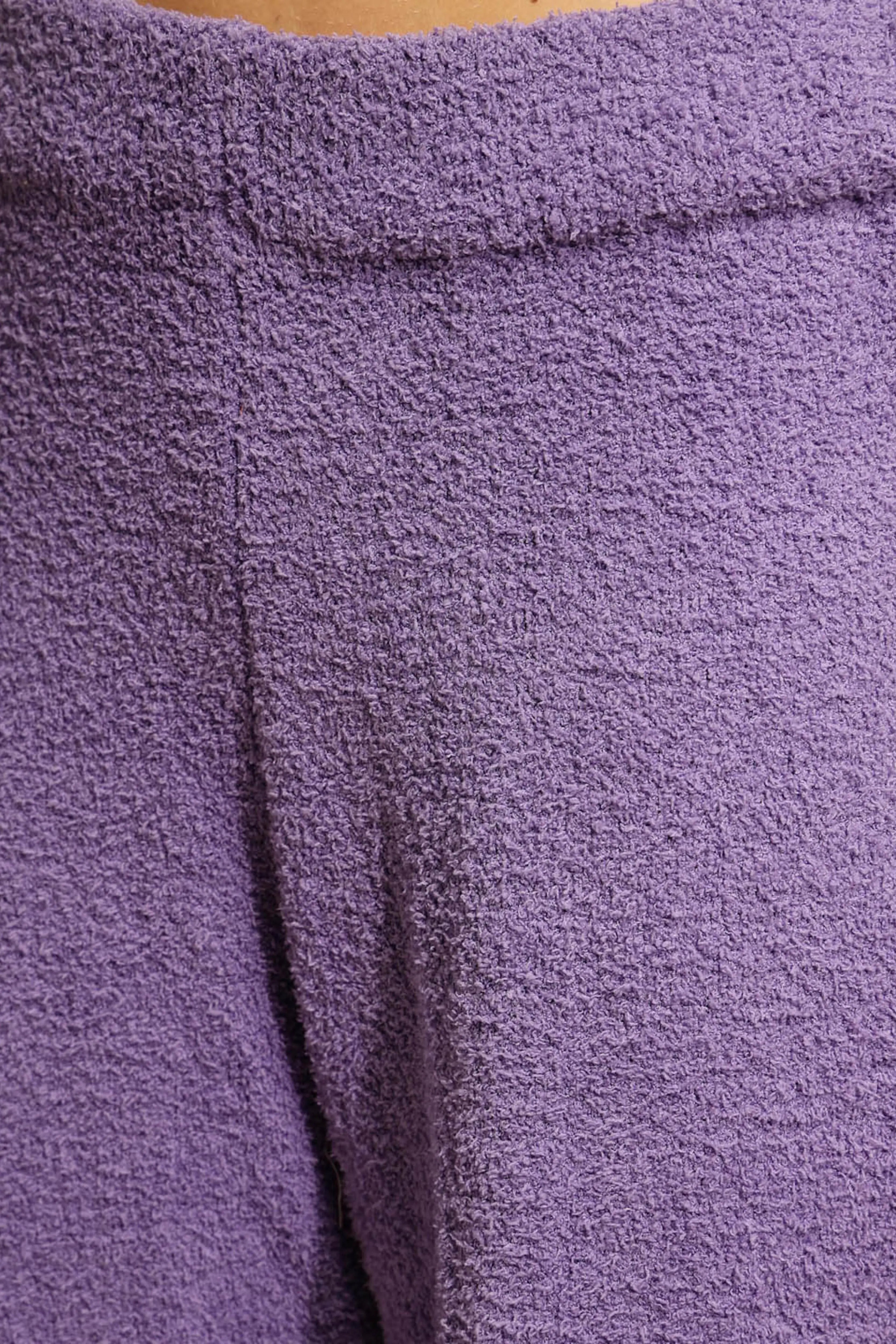 Purple Solid Full Sleeve Round Neck Night Suit