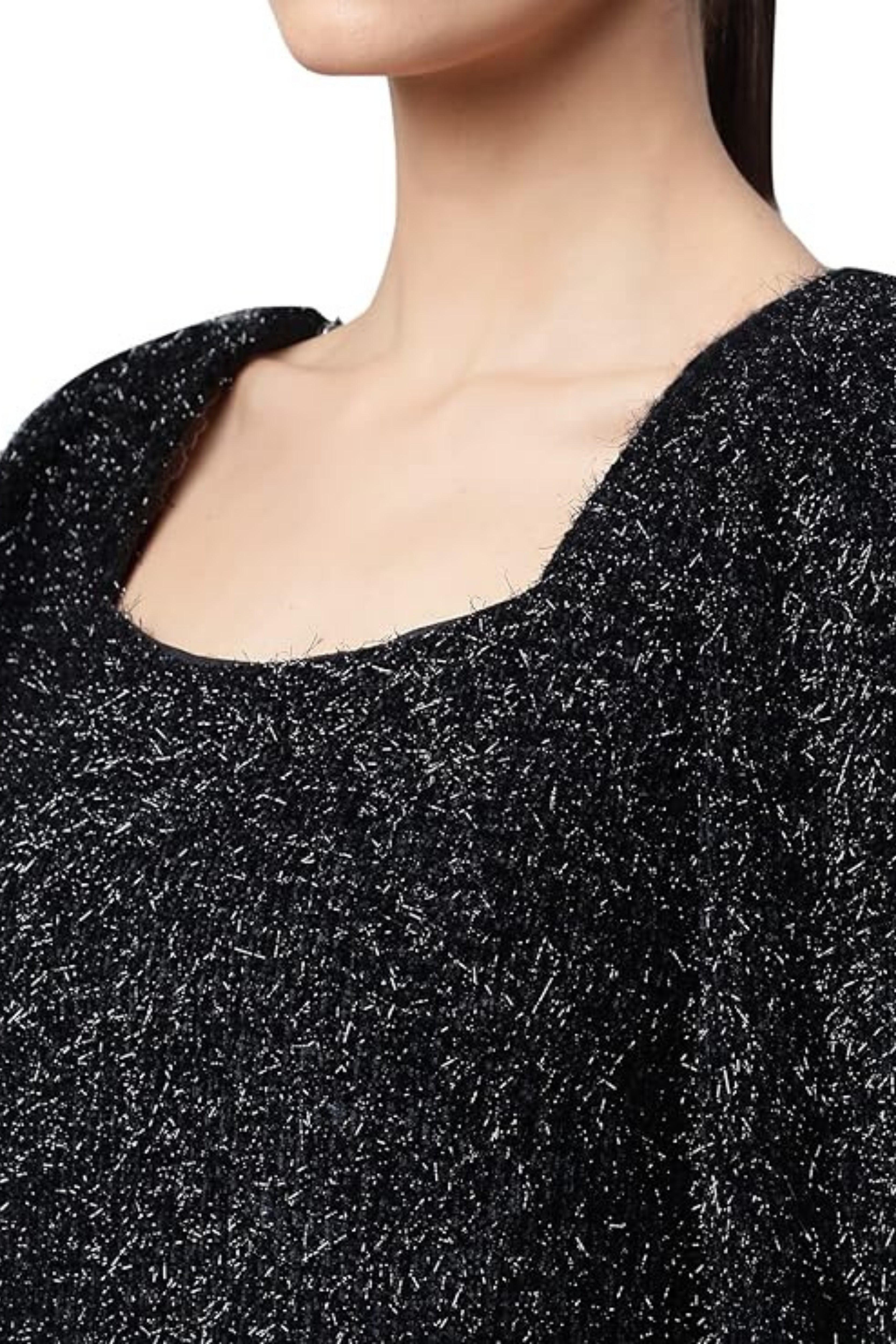 Navy Shimmery Sheath Party Dress