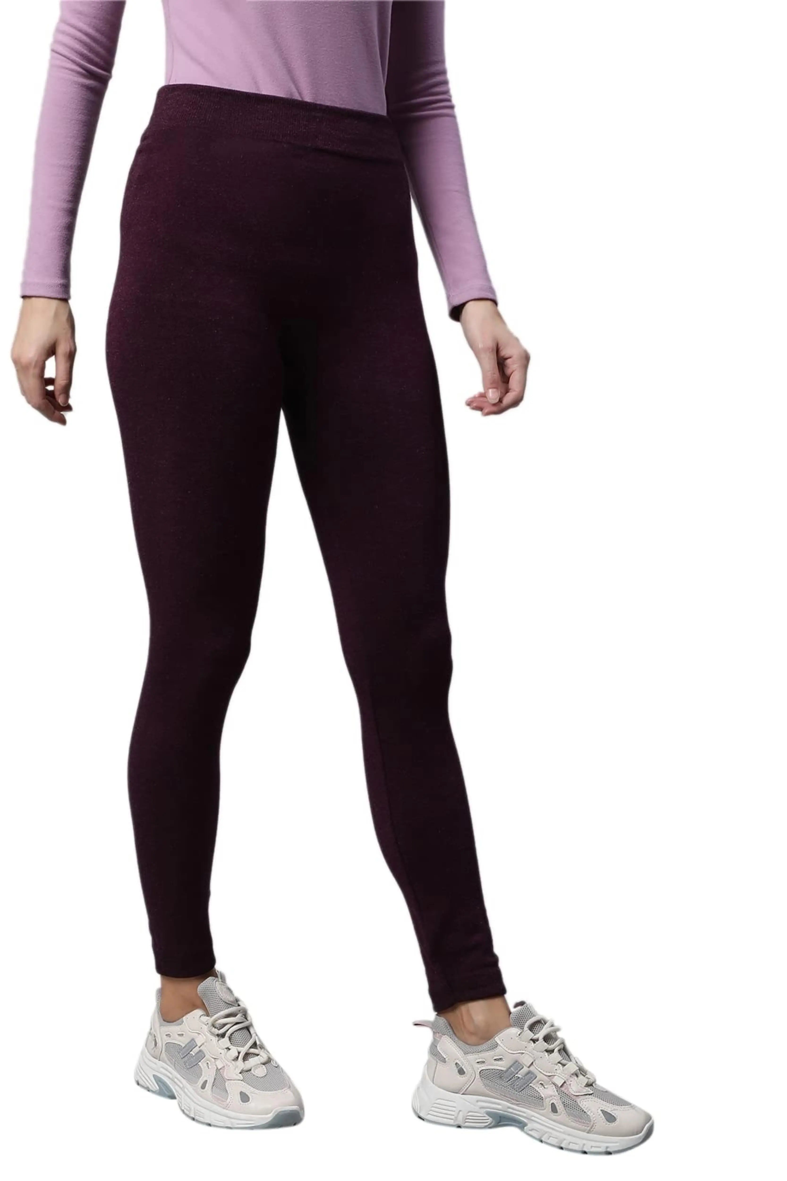 Wine Body Hugging Slim-Fit High Rise Legging - Global Republic