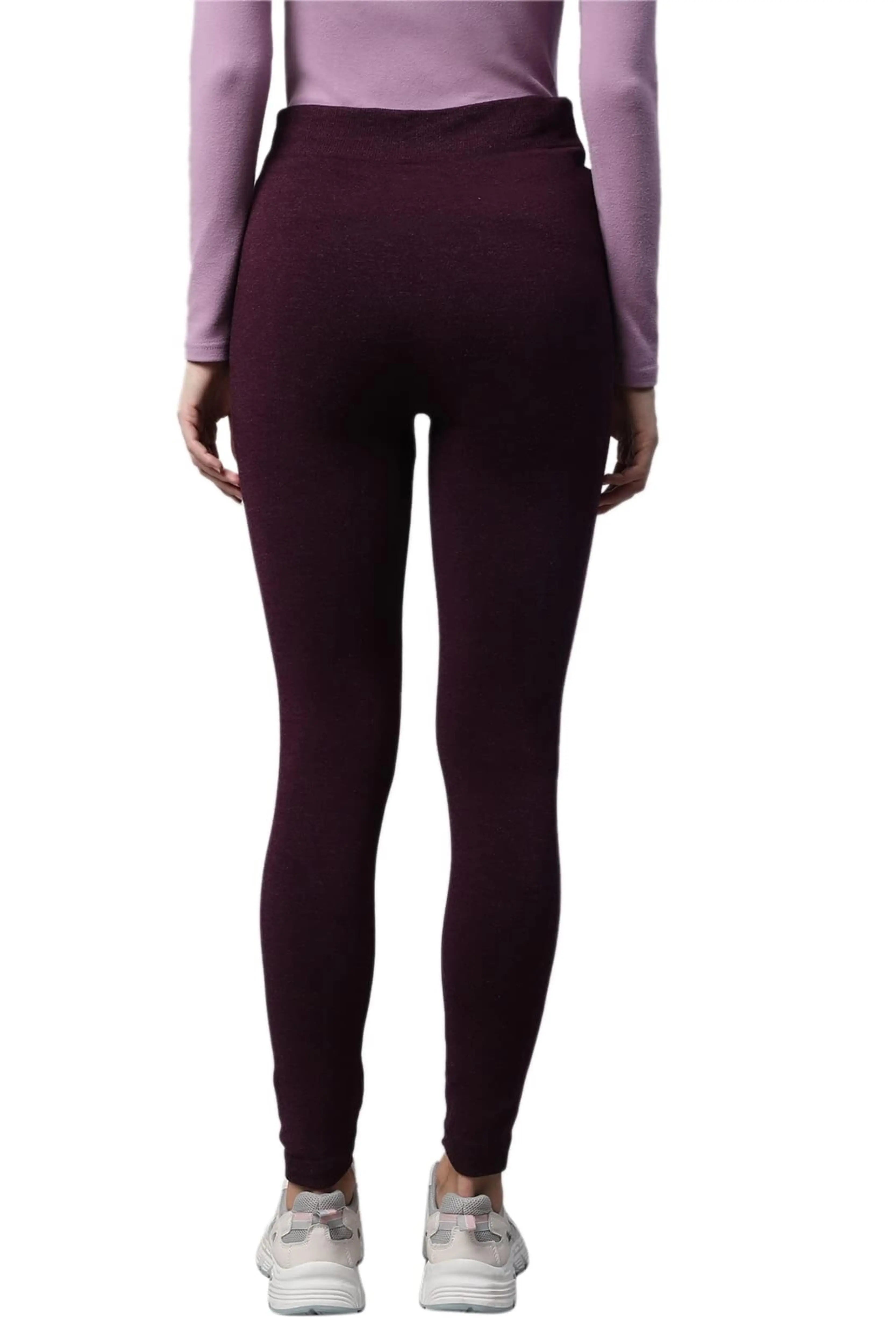 Wine Body Hugging Slim-Fit High Rise Legging - Global Republic