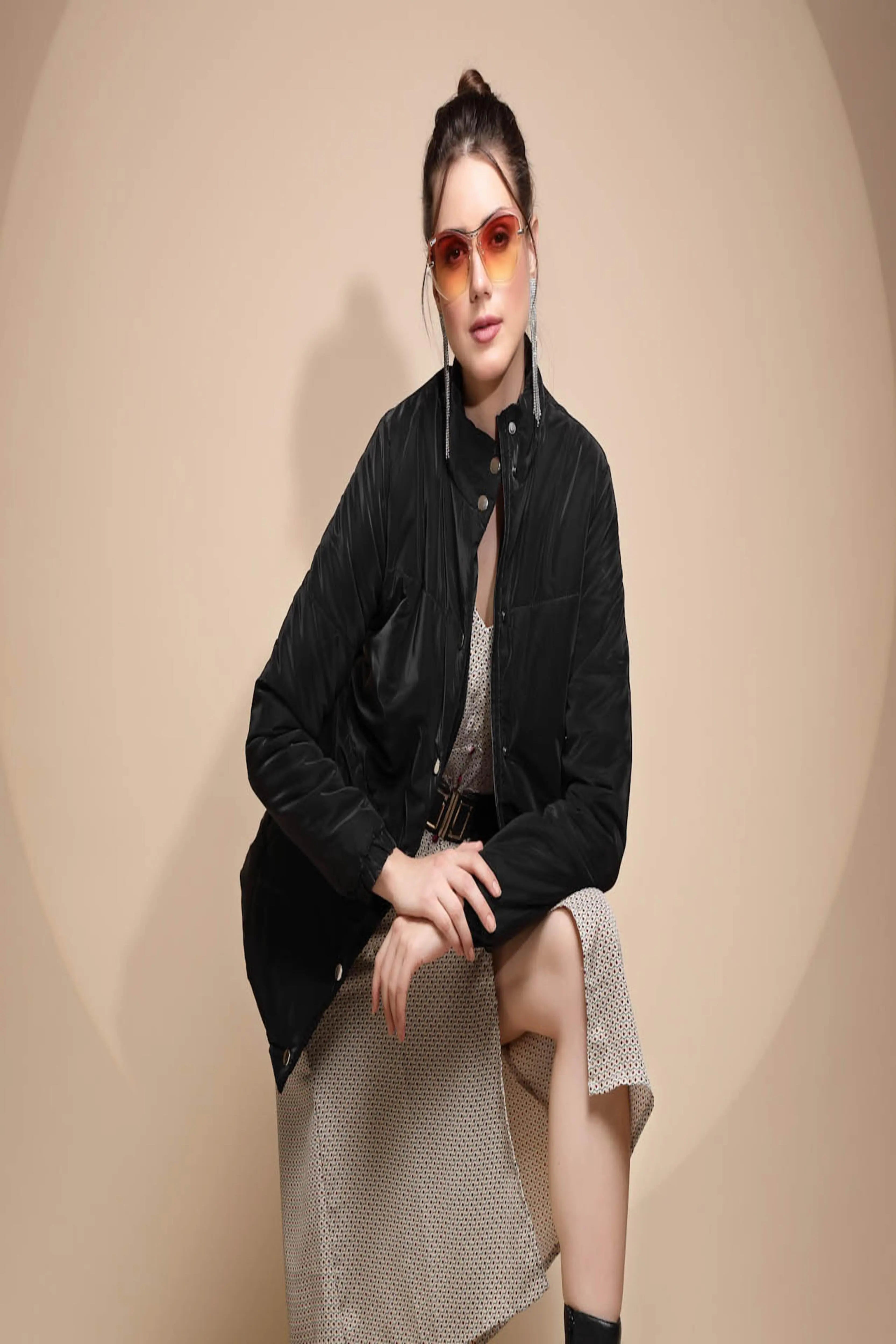 Black Solid Suede Jacket - Global Republic