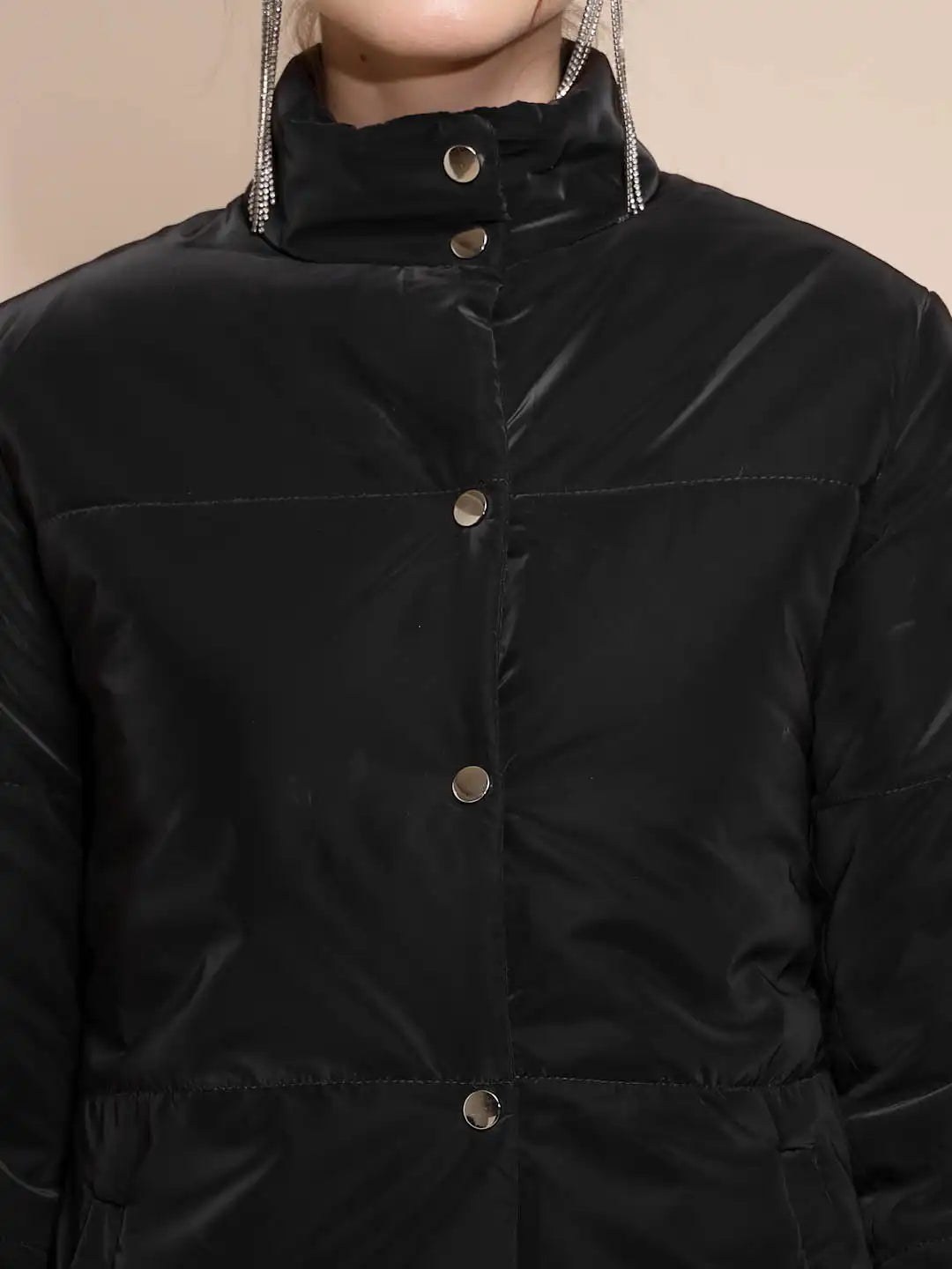 Black Solid Suede Jacket