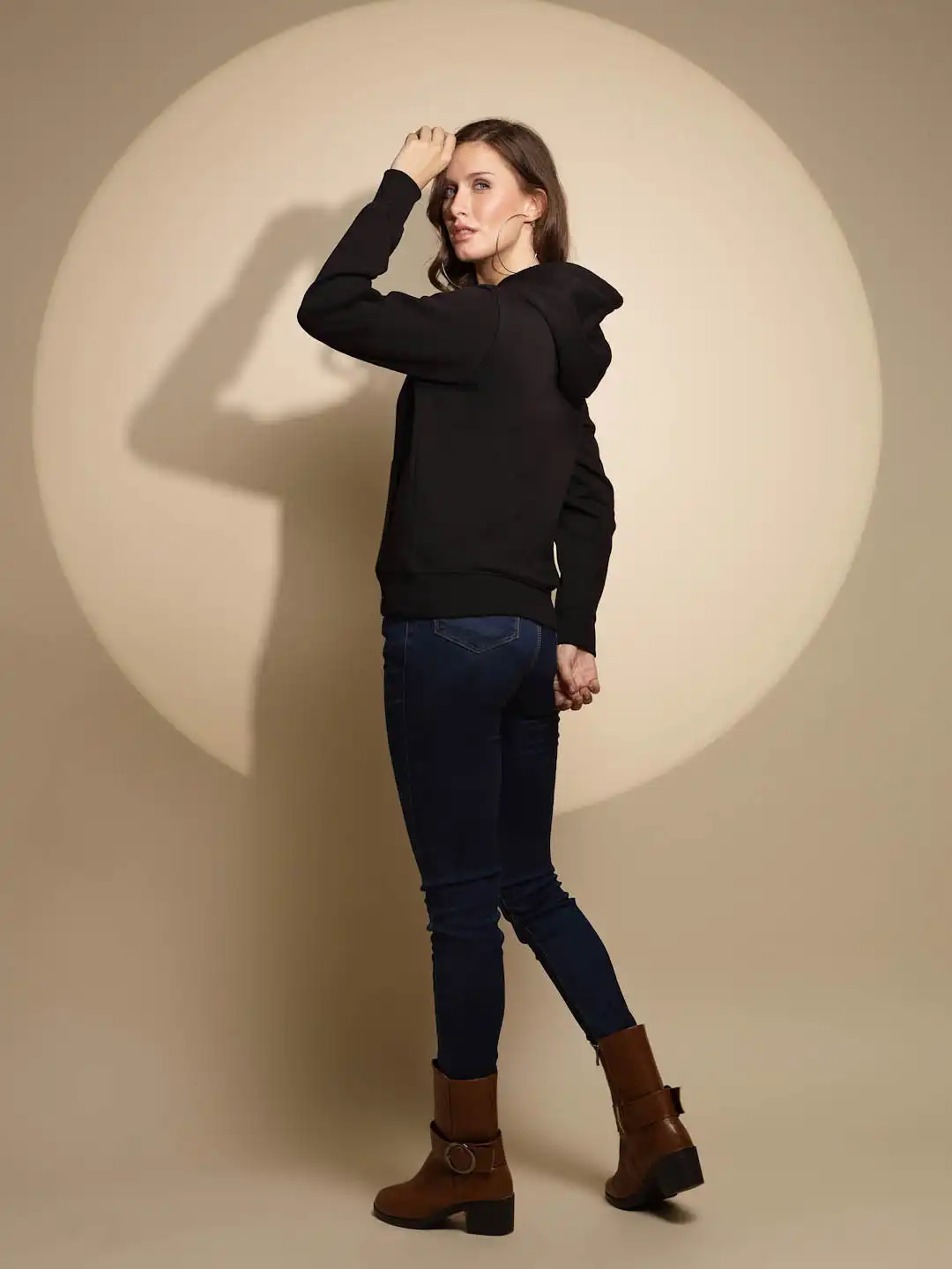 Black Embellished Hooded Sweatshirt