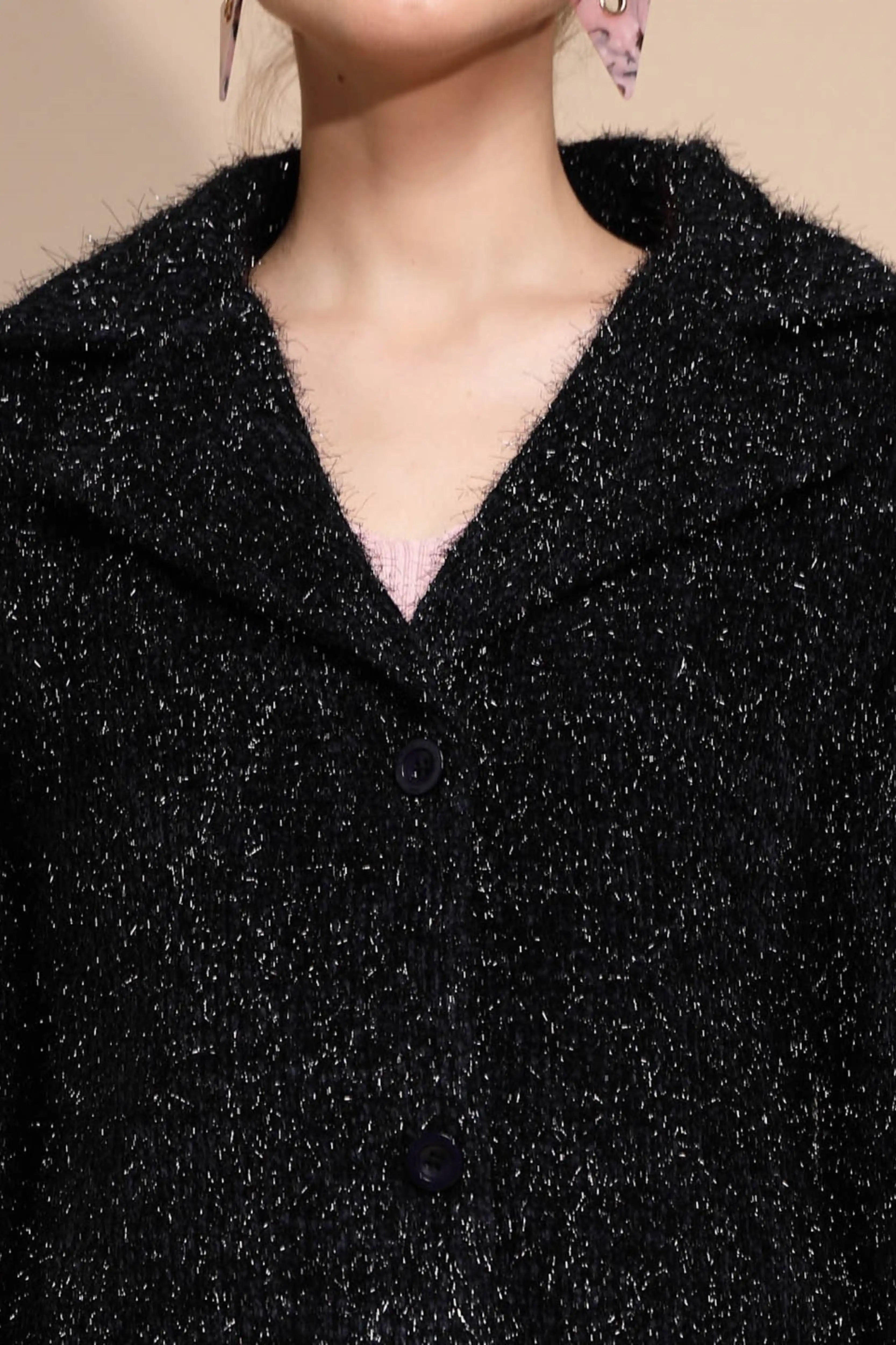 Women's Solid Collared Neck Blue Blazer