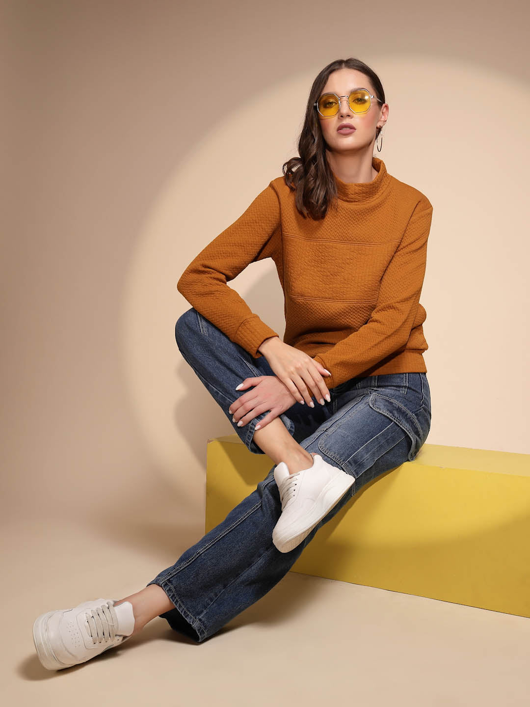 Yellow Full Sleeve Hosiery Sweatshirt