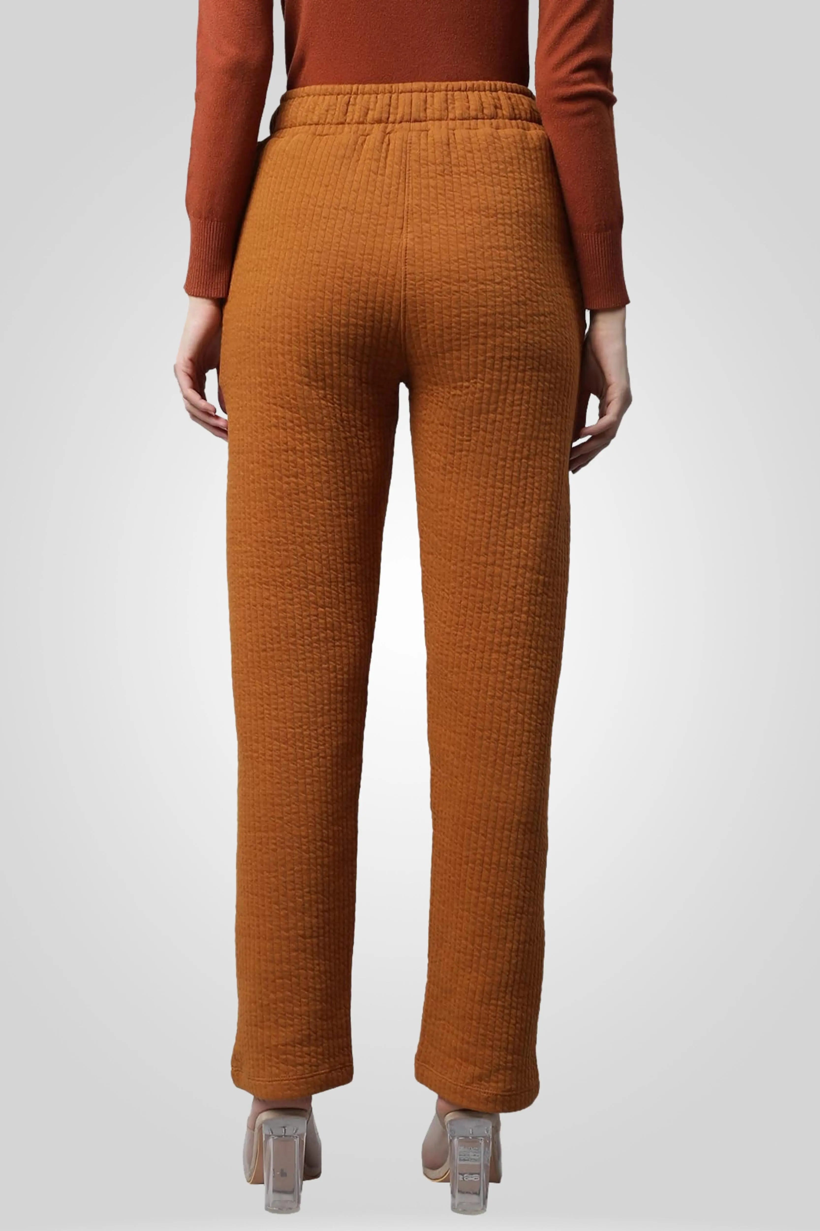 mustard rubber print straight leg lower