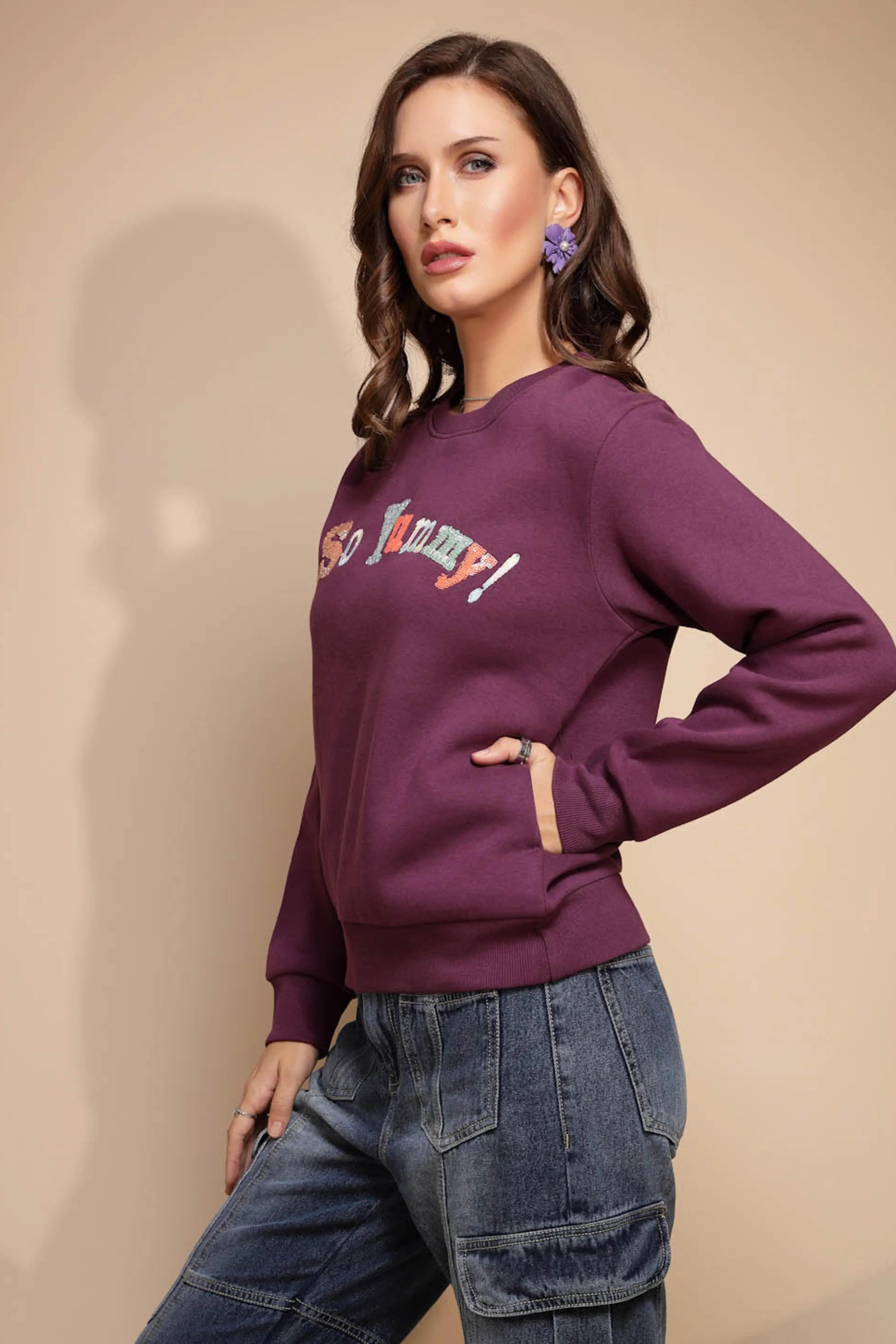 Maroon Hosiery Sweatshirt - Global Republic