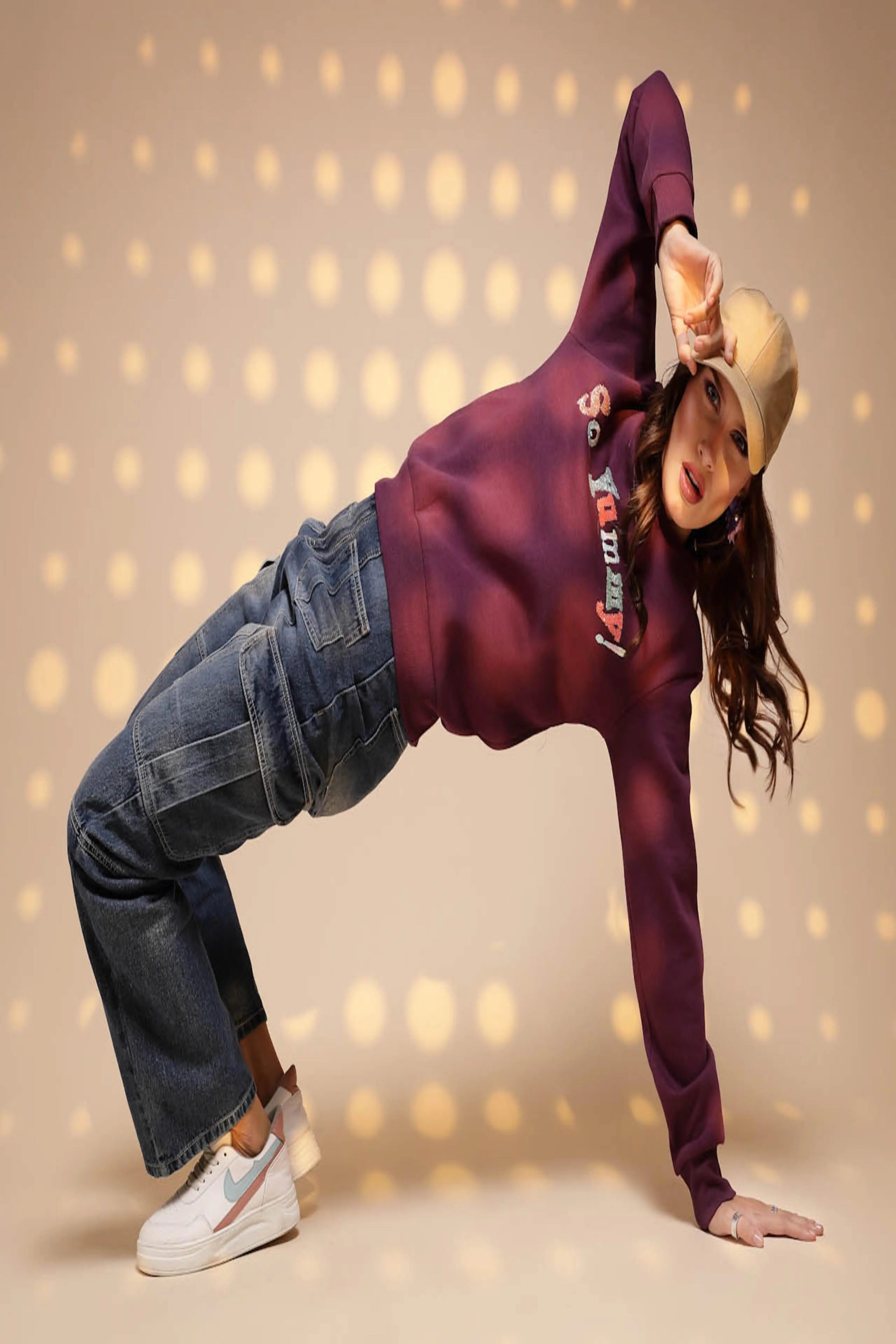 Maroon Hosiery Sweatshirt - Global Republic