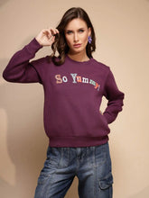 Maroon Round Neck Hosiery Sweatshirt