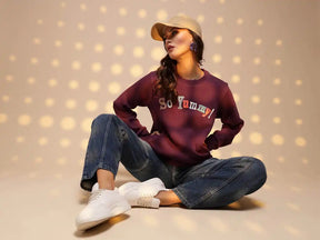 Maroon Round Neck Hosiery Sweatshirt