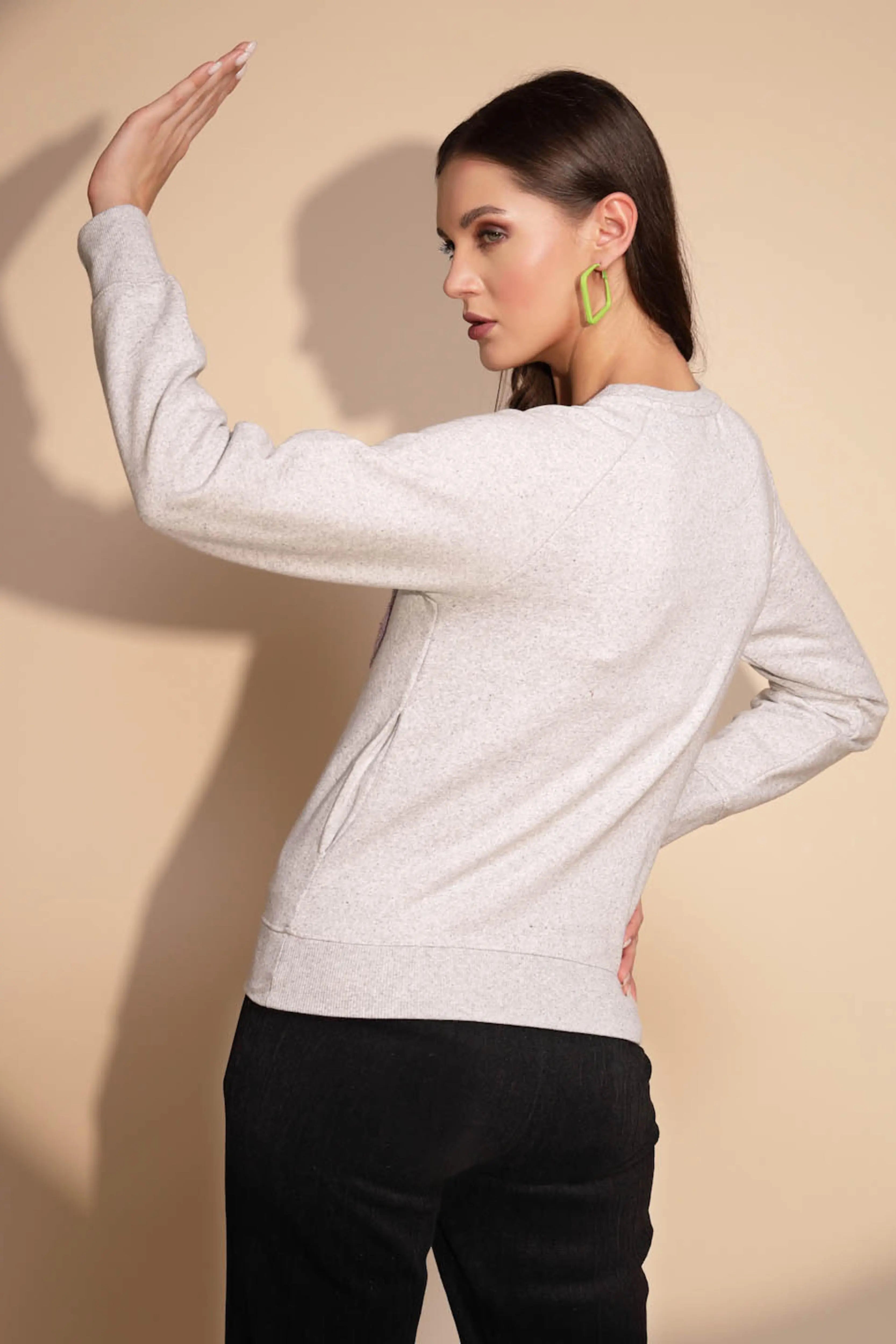 Grey Solid Hosiery Hooded Sweatshirt - Global Republic