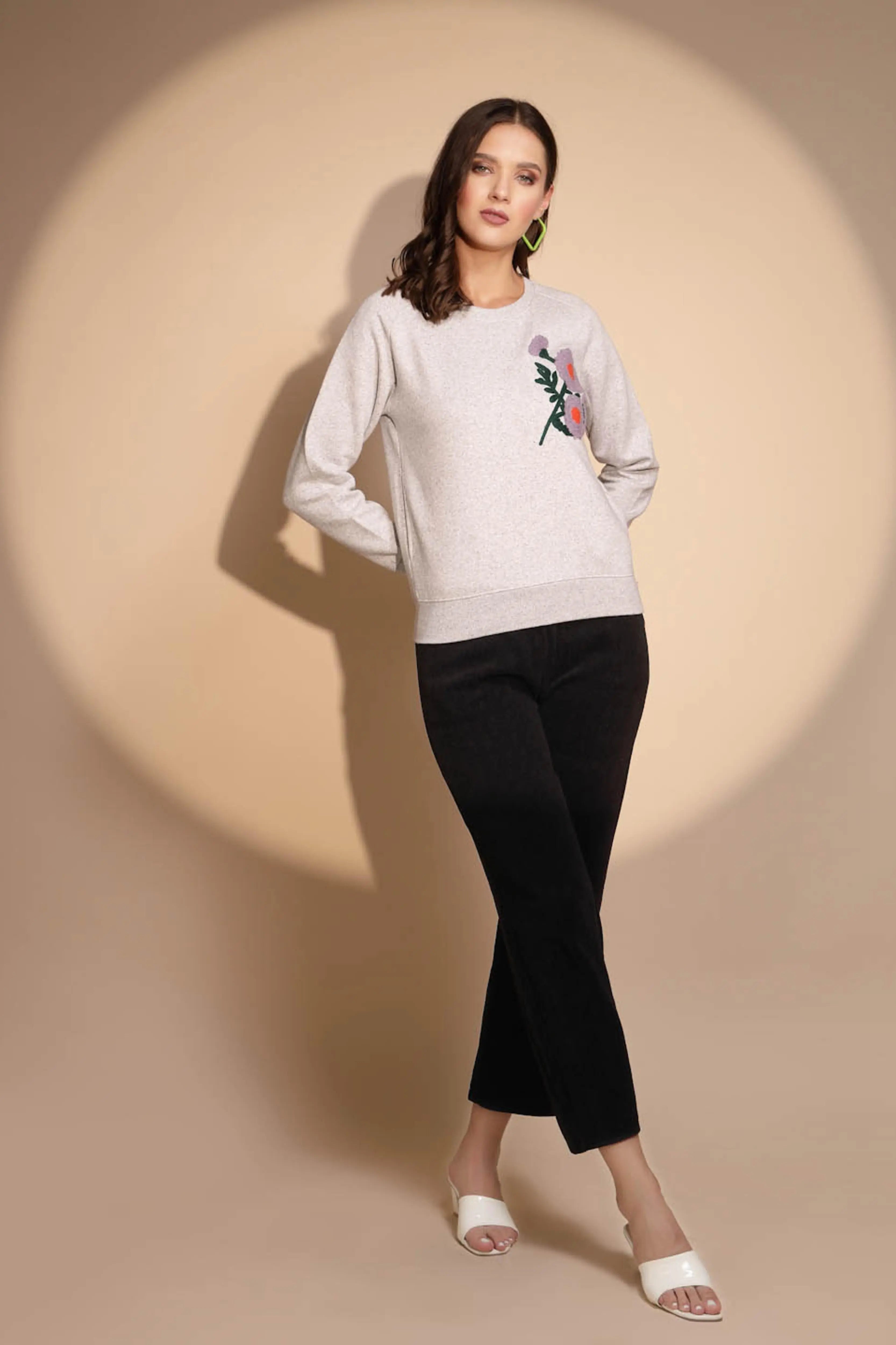 Grey Solid Hosiery Hooded Sweatshirt - Global Republic