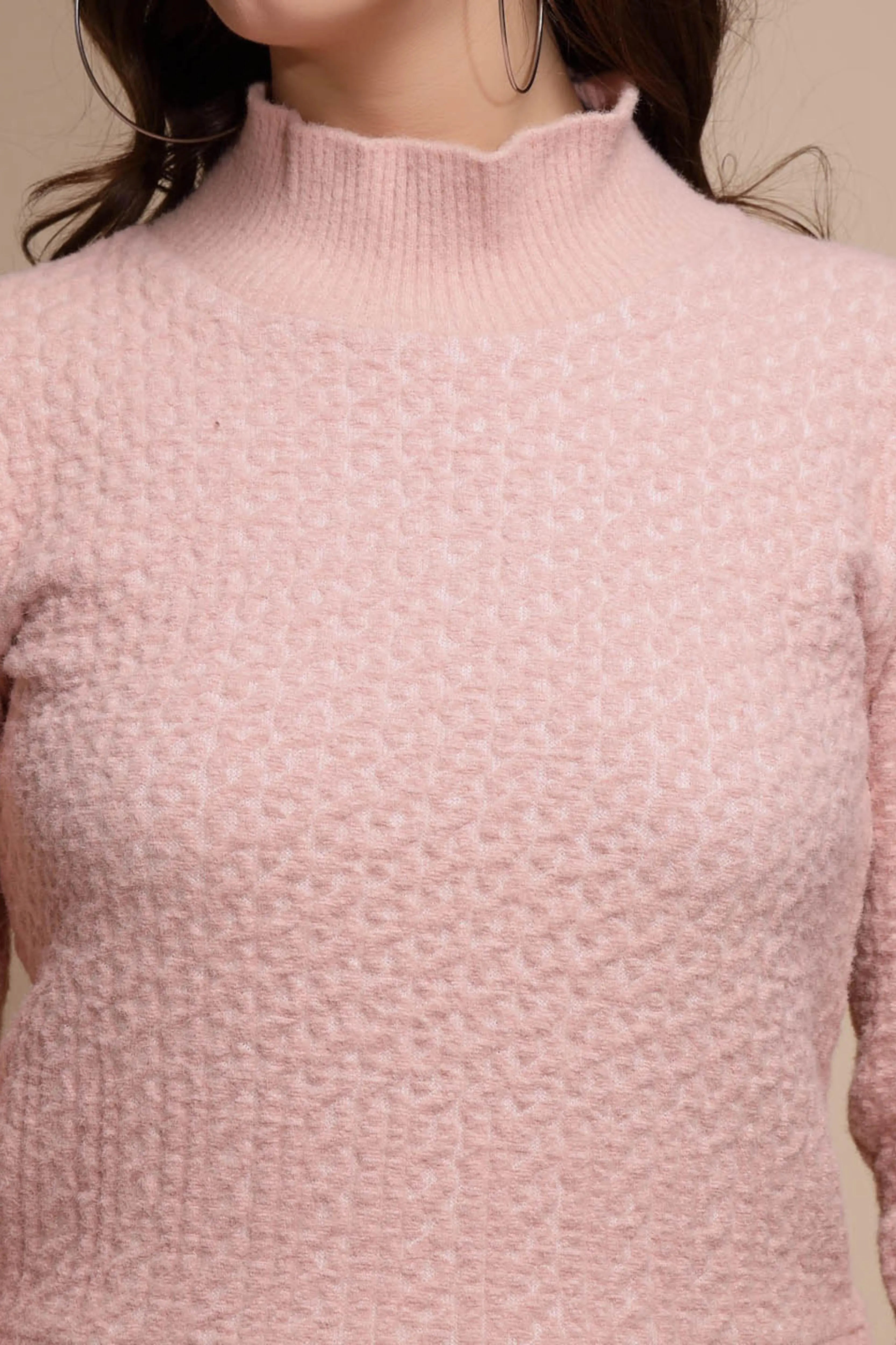 Pink Solid Hosiery Sweatshirt - Global Republic