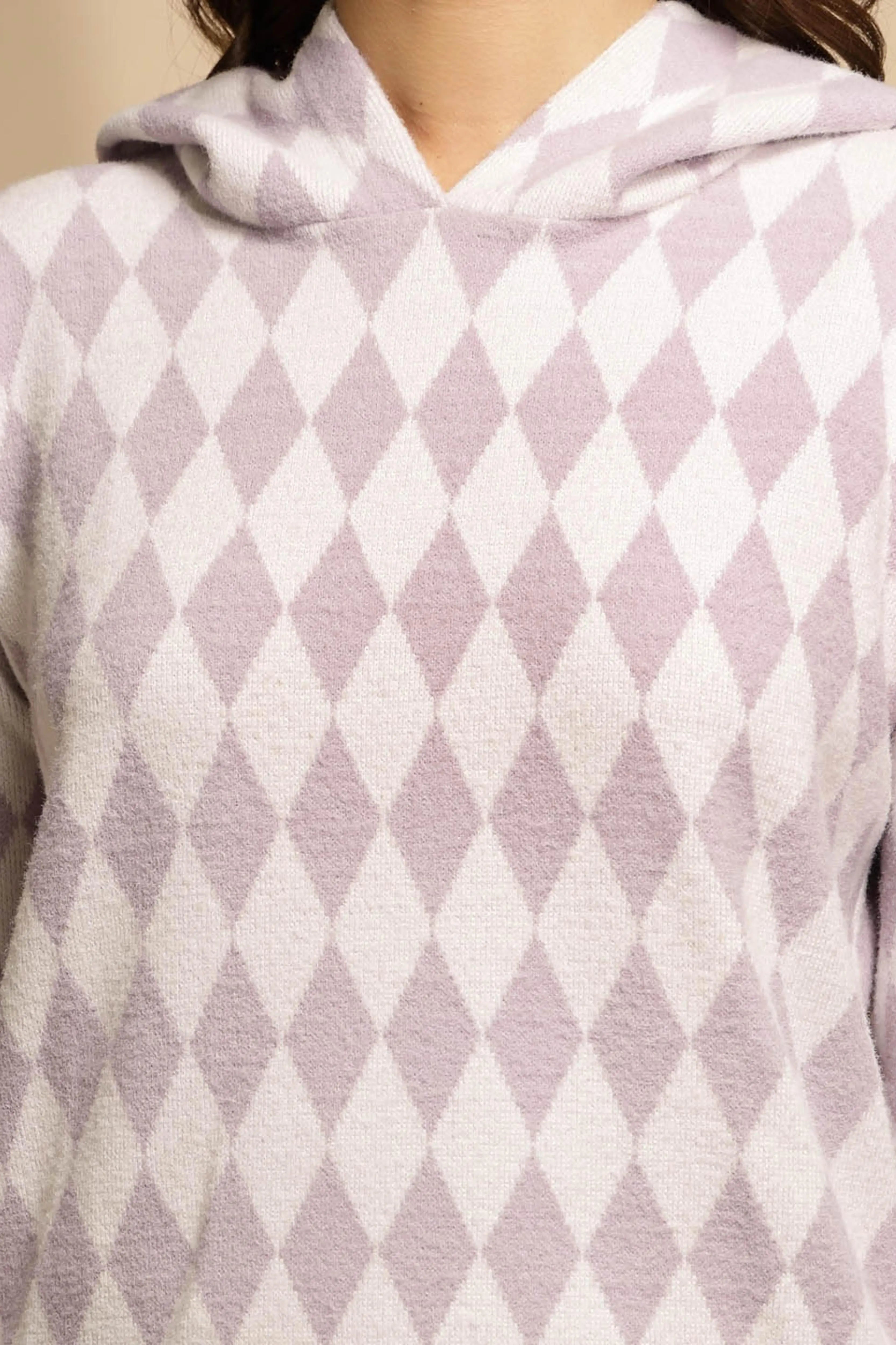 Purple Printed Full Sleeve Hood Hosiery Track Suit - Global Republic