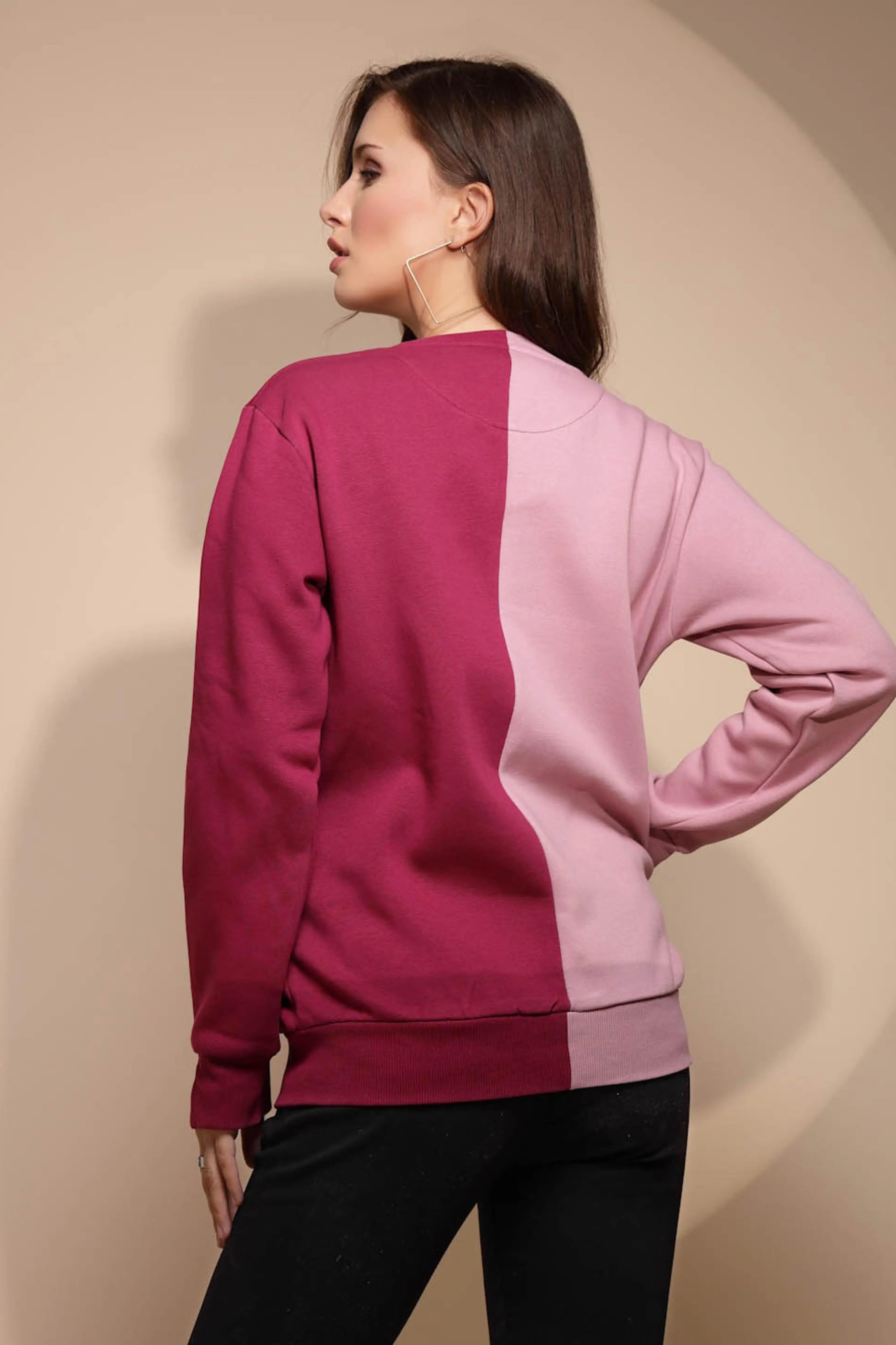 Solid Hosiery Pink Sweatshirt - Global Republic