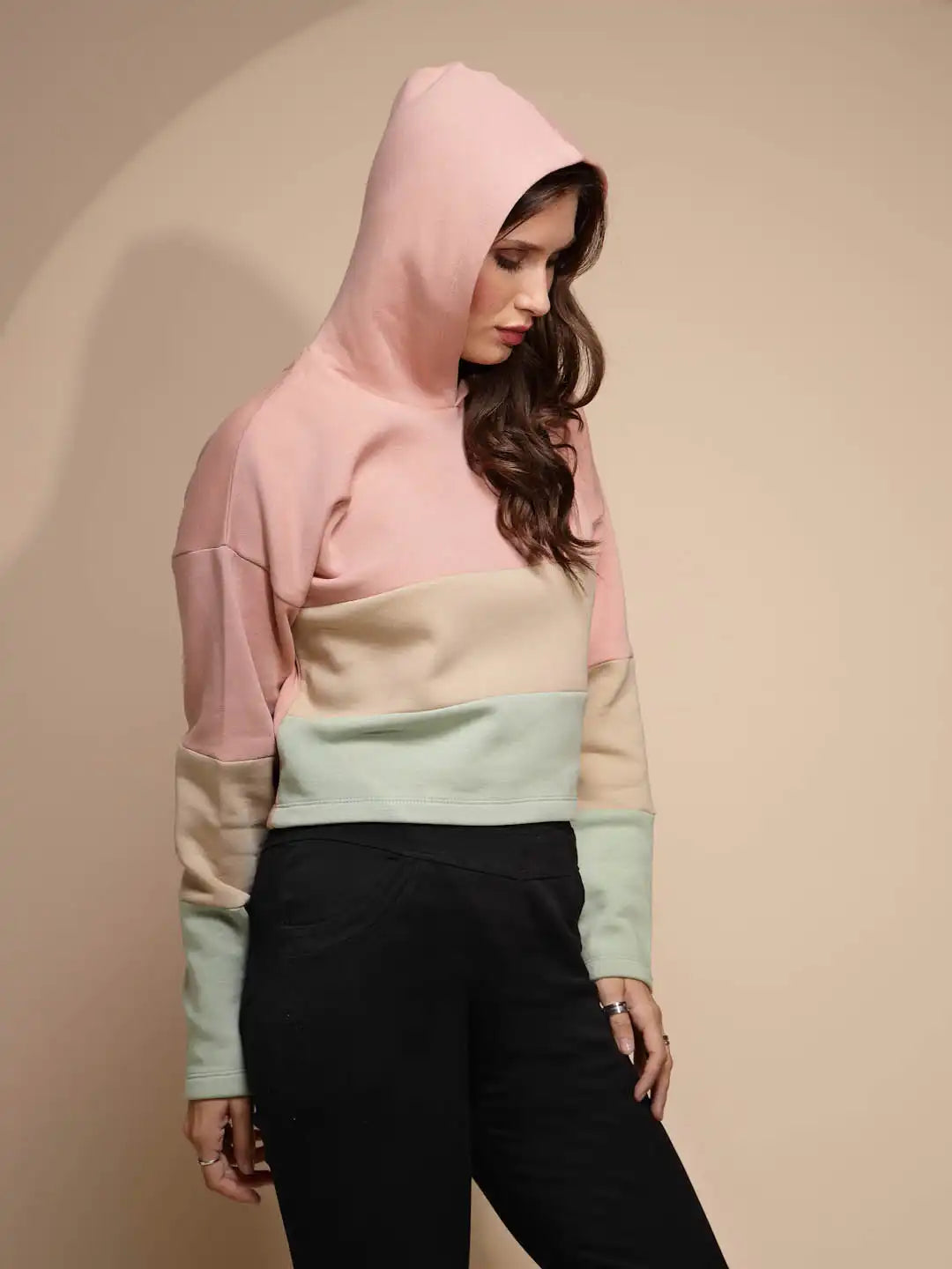 Multicolor Block Print Hood Sweatshirt - Global Republic