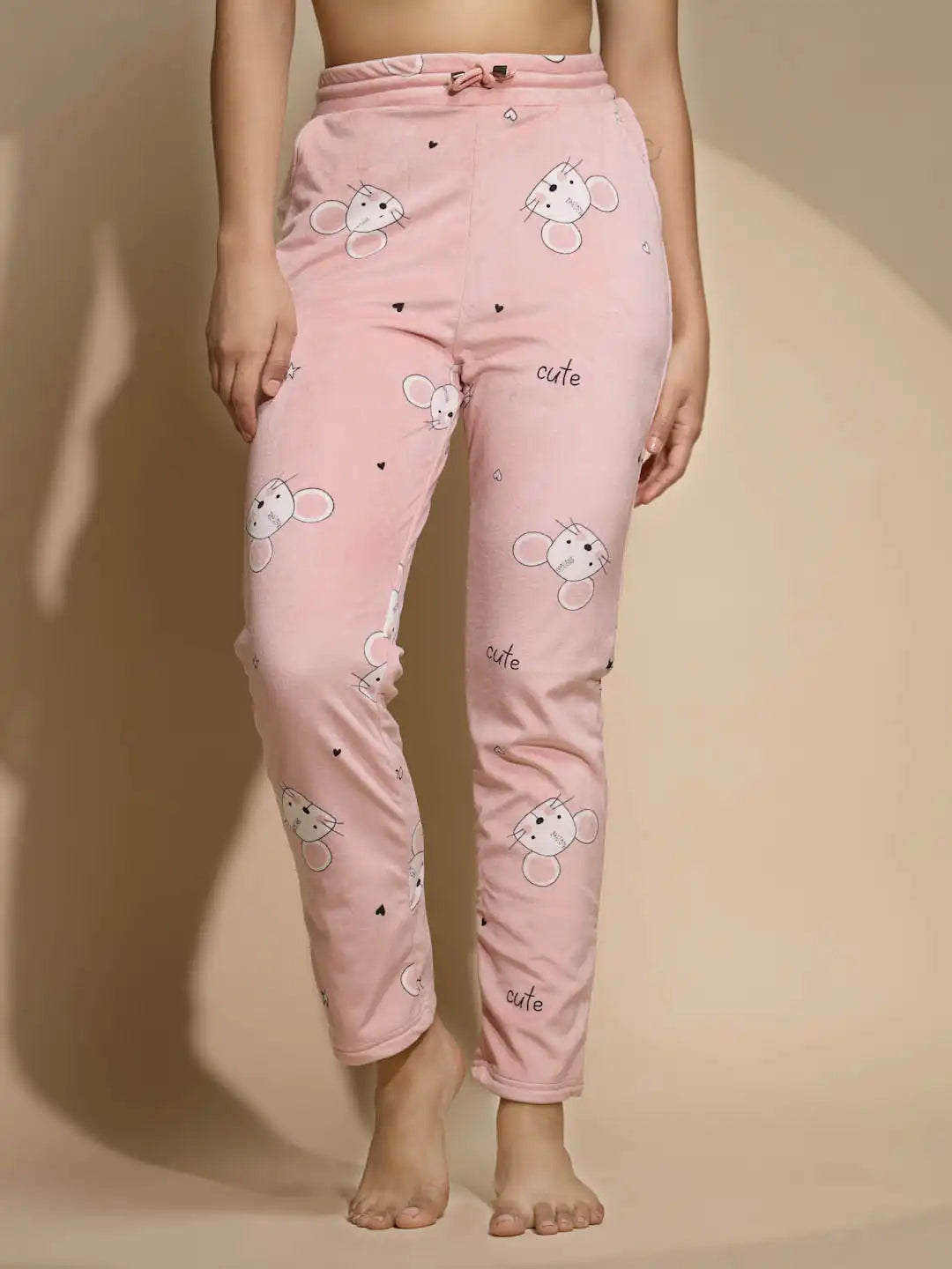 Pink Solid High Rise Cotton Lower - Global Republic