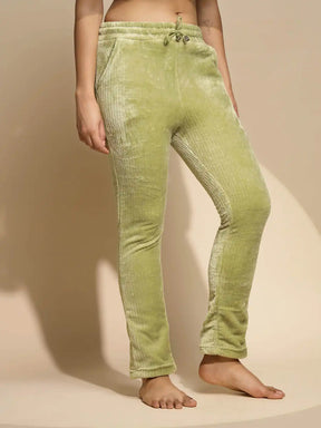 Green Solid Low Rise Cotton Lower